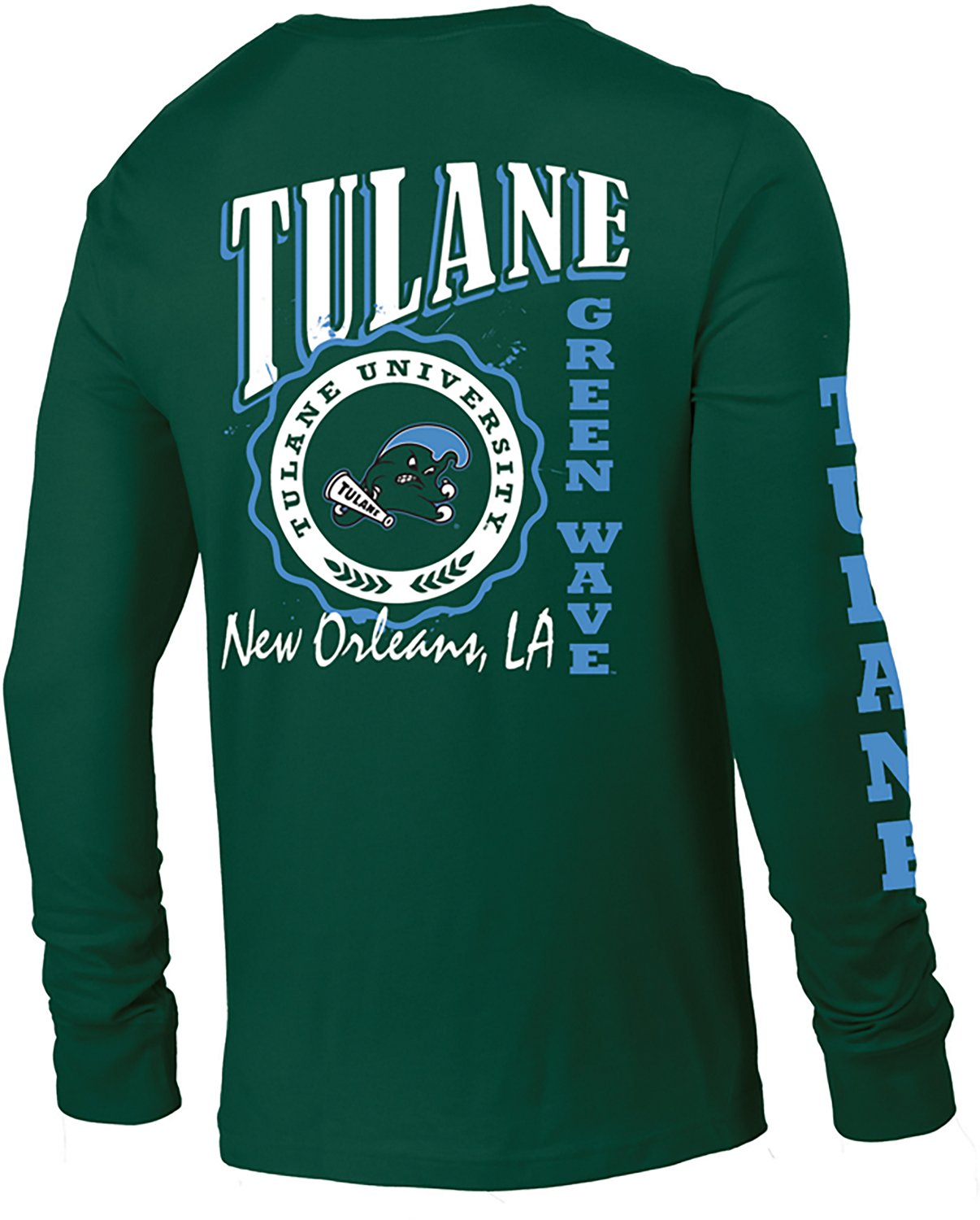 Champion Men's Tulane 3 Hits Stadium Long Sleeve T-shirt - view number 2