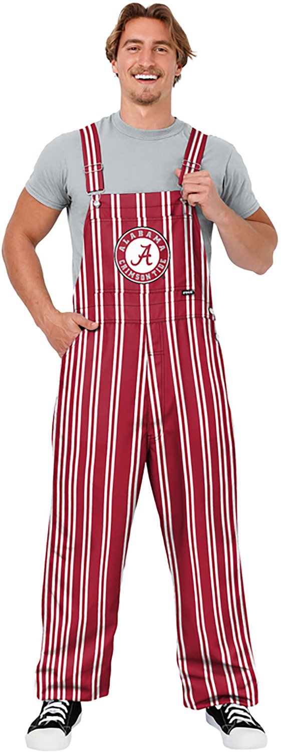 FOCO Men's Alabama Sideline Spirit Stripe Overalls