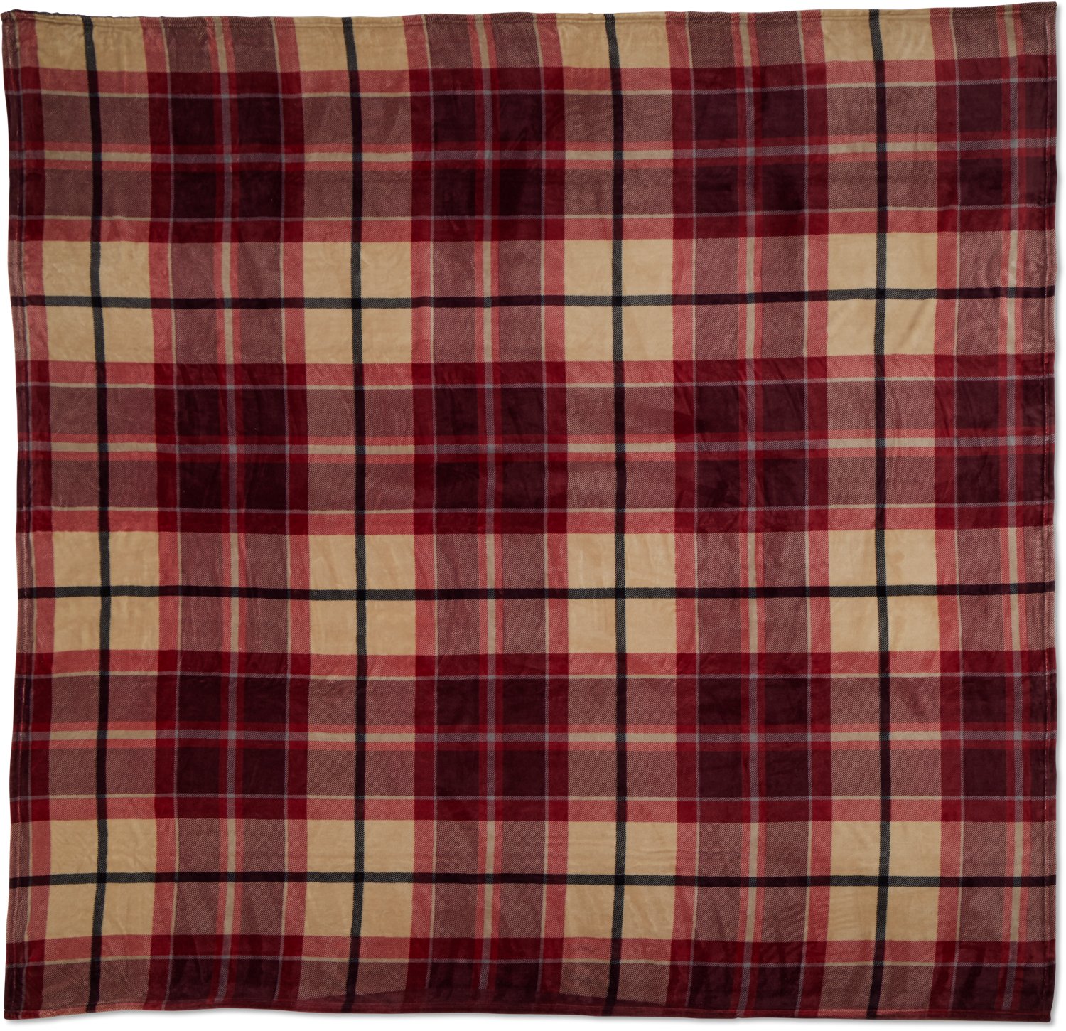 Coleman Oversize 96x96 Denver Kenway Rust Plaid Family Blanket - view number 2
