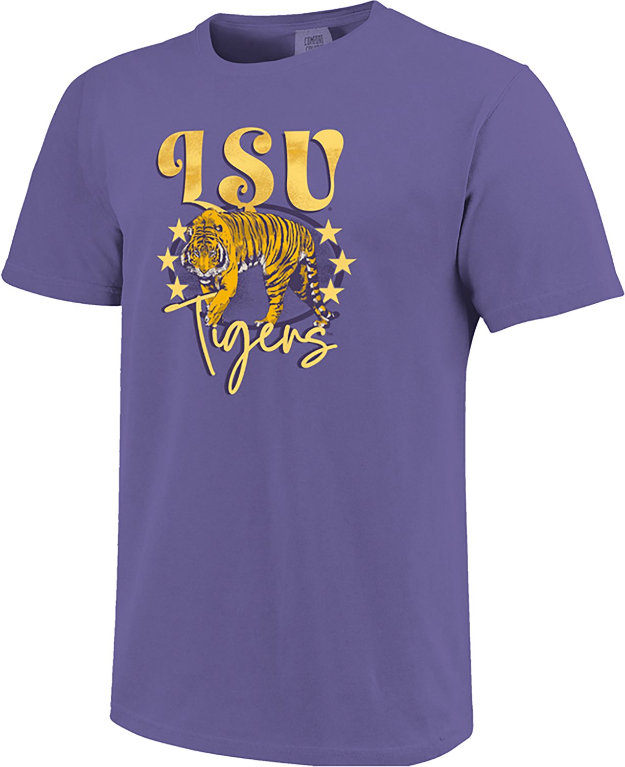 Image One Women's LSU Tigers Mascot Star Frame Comfort Colors Short Sleeve T-shirt - view number 2
