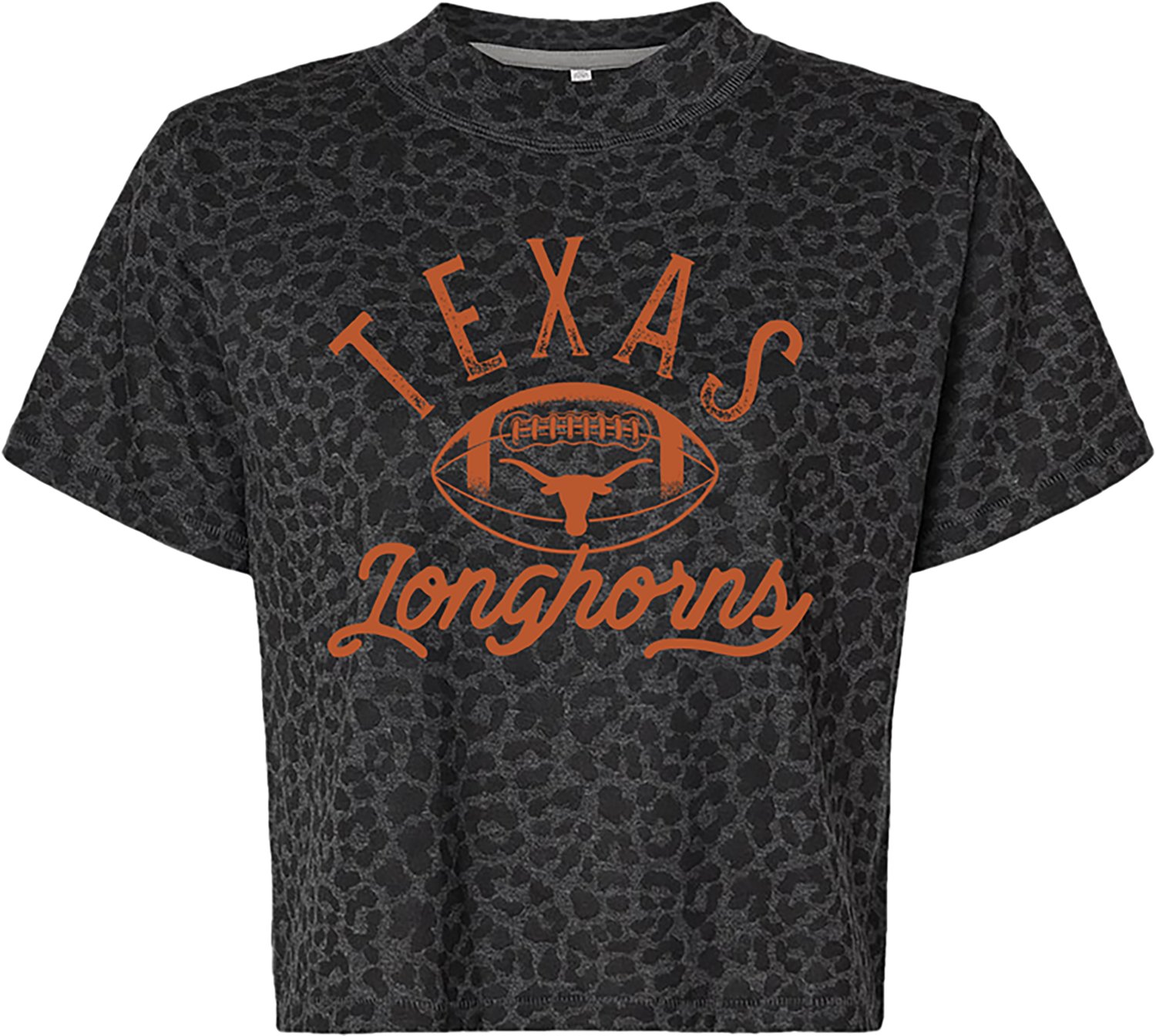 Image One Women's Texas Longhorns Simple Football Oversized Crew T-shirt - view number 2