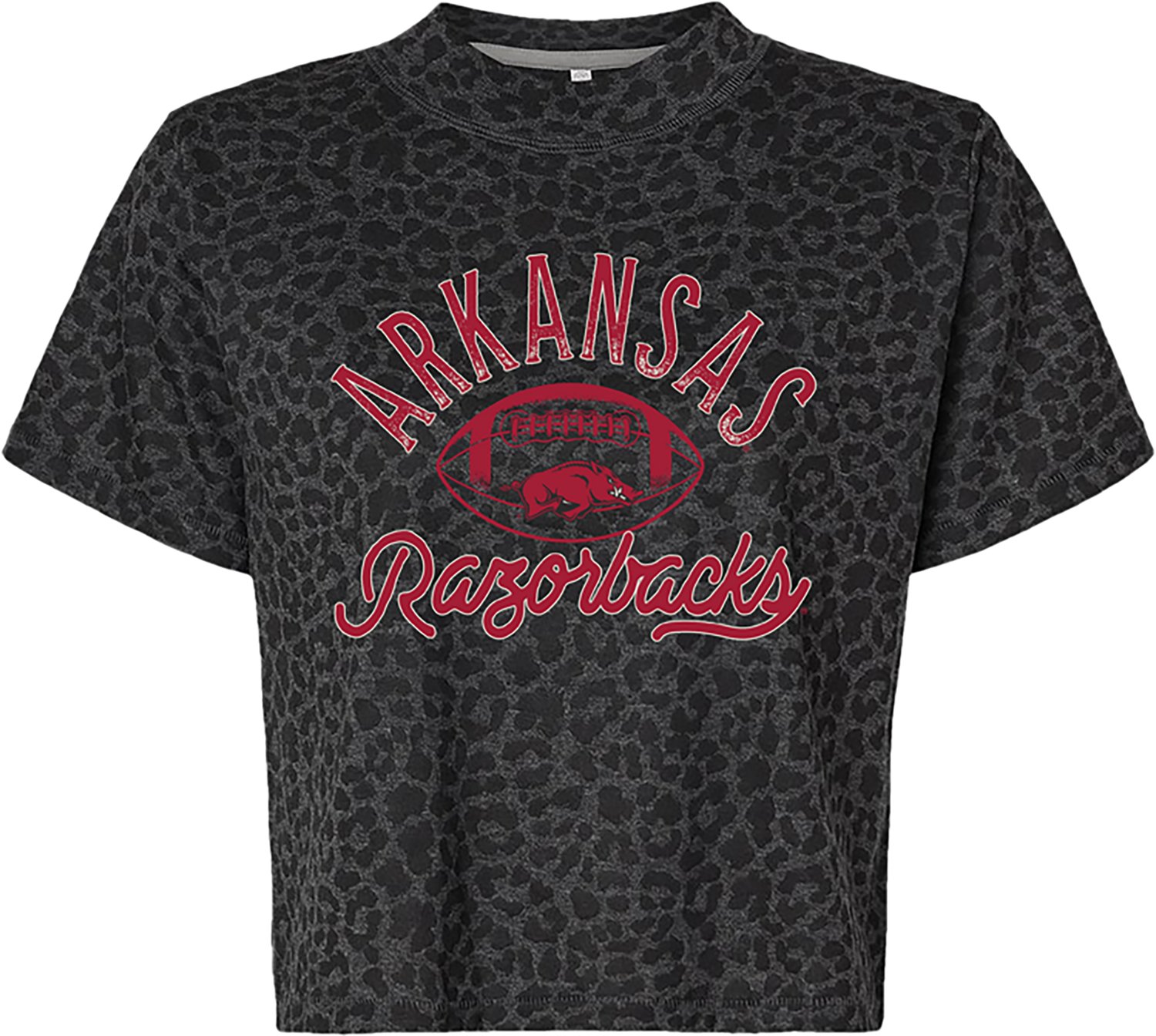 Image One Women's Arkansas Razorbacks Simple Football Oversized Crew T-shirt - view number 2