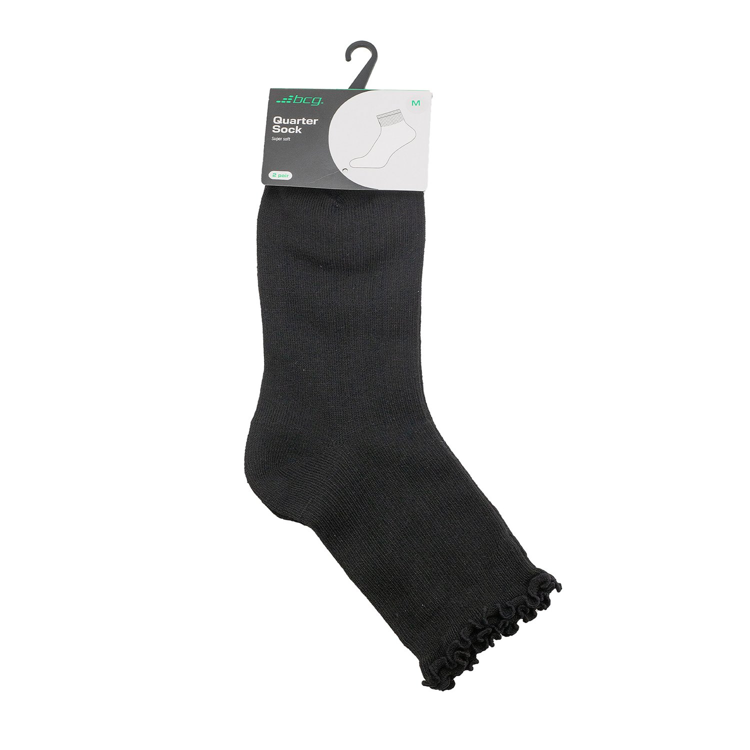 BCG Women's Lettuce Ribbed Quarter Length Socks 2 Pack - view number 2