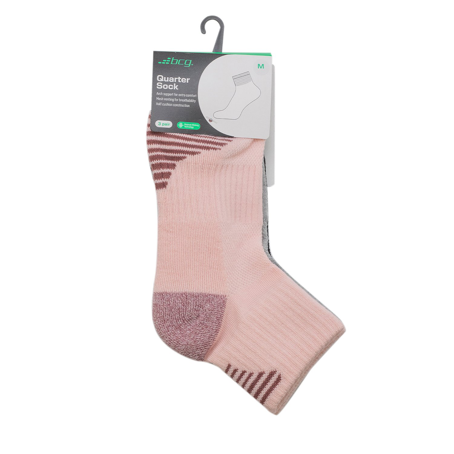 BCG Women's Athletic Quarter Length Socks 3 Pack - view number 2