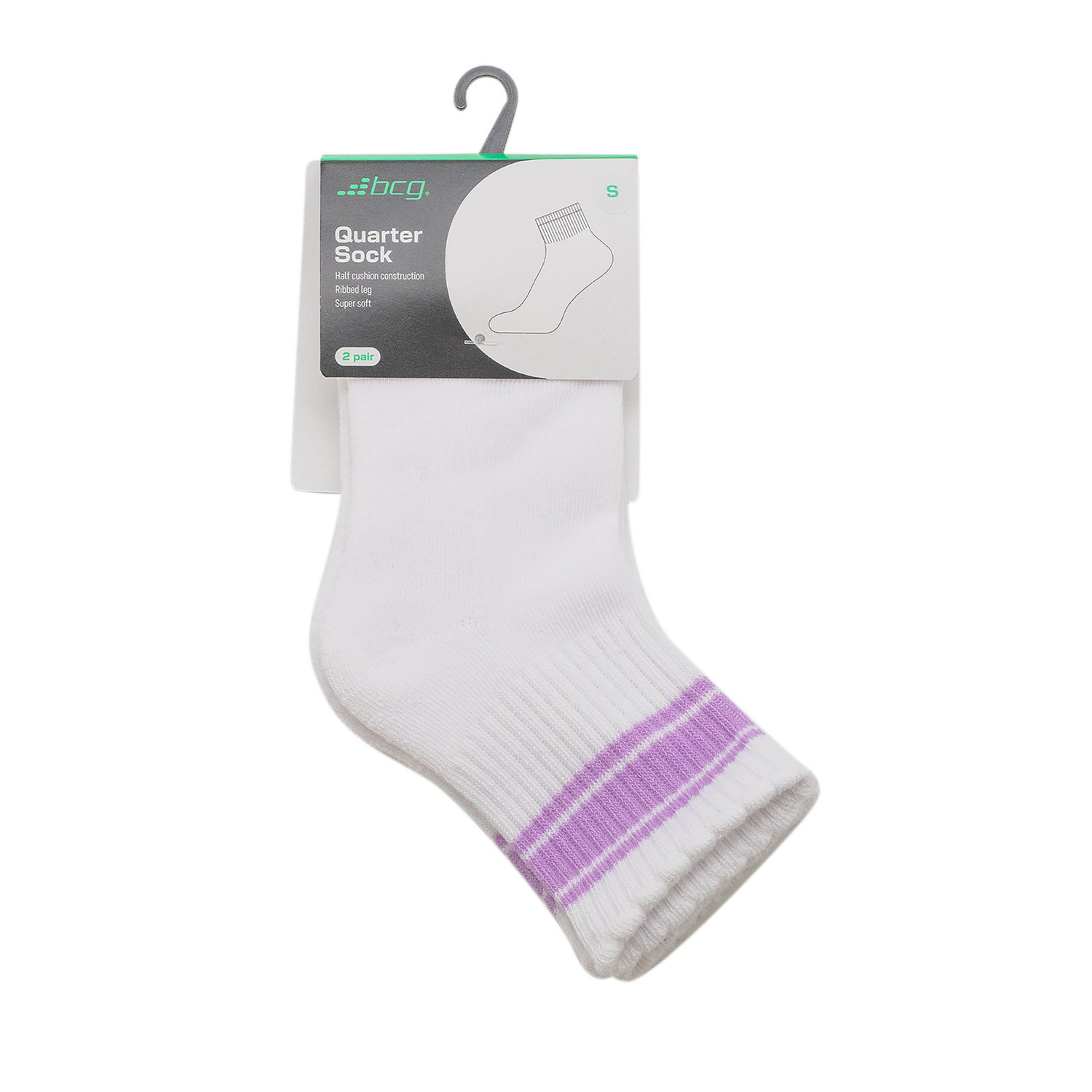 BCG Girls' Varsity Scallop Quarter Socks 2 Pack