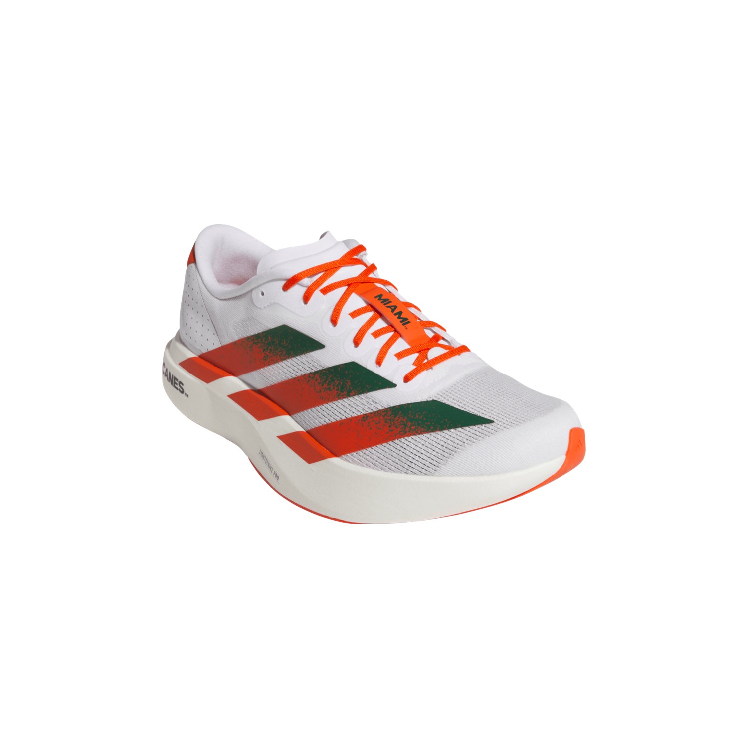 Adidas Adult Miami Hurricanes Adizero Evo SL Running Shoe - view number 3