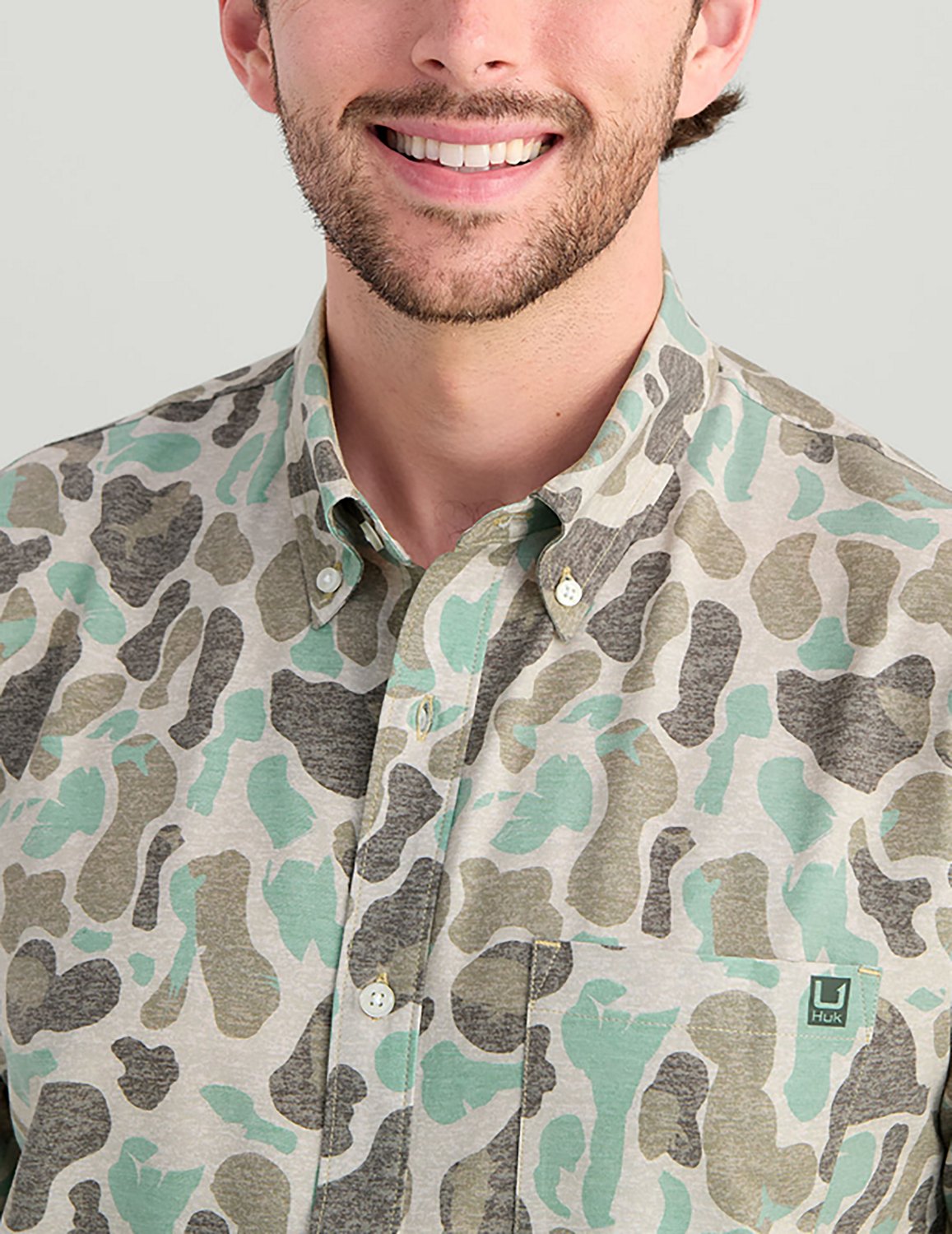 Huk Men's Kona Desert Rose Short Sleeve Shirt - view number 3