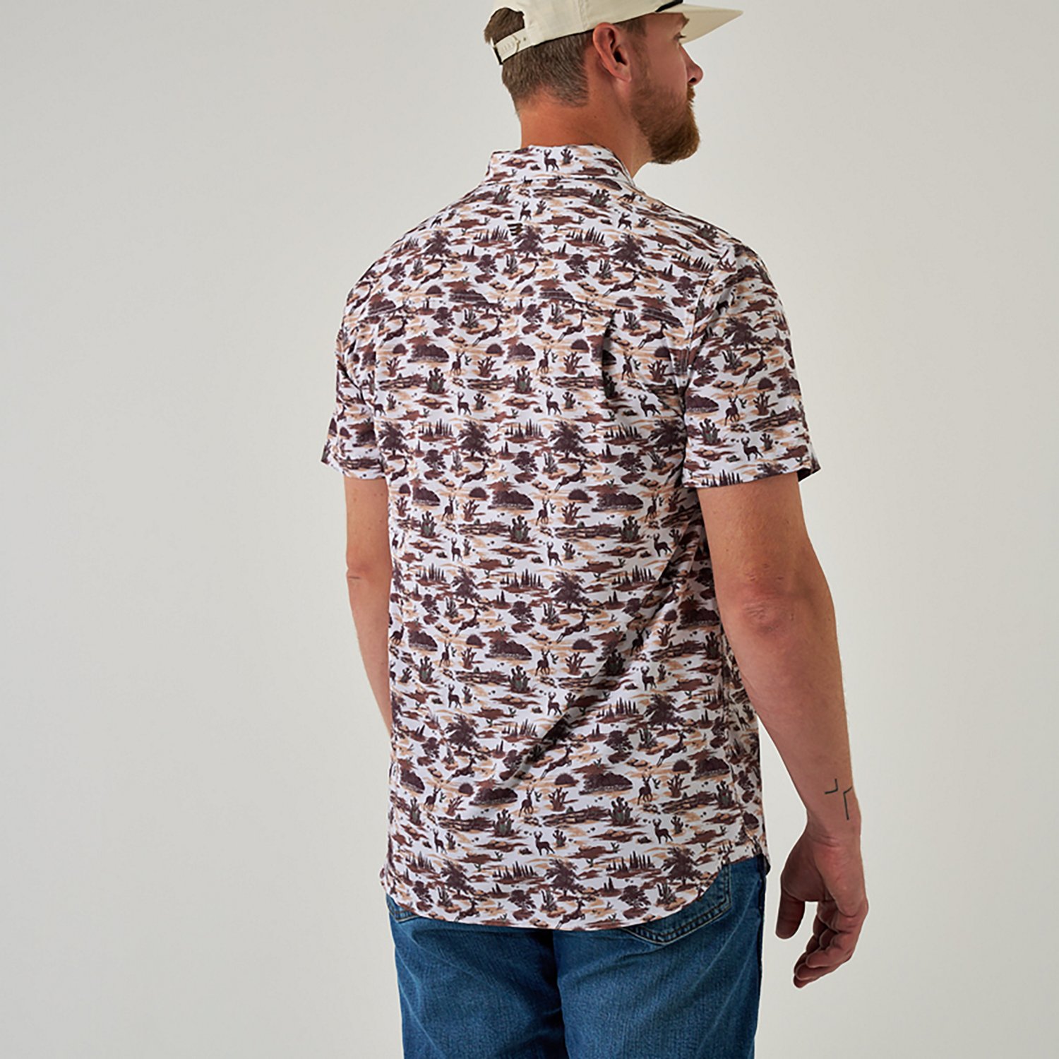 BURLEBO Men's Performance Button-Up Short Sleeve Shirt                                                                           - view number 3