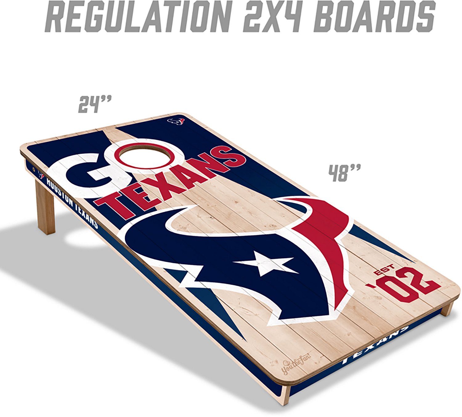 YouTheFan Houston Texans 2 ft x 4 ft Solid Wood Cornhole Set - view number 2