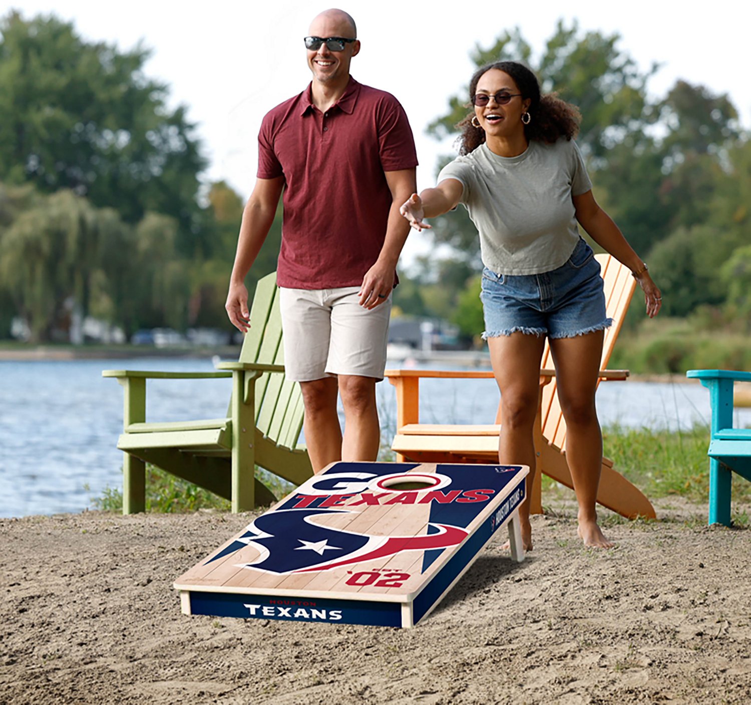 YouTheFan Houston Texans 2 ft x 4 ft Solid Wood Cornhole Set - view number 6