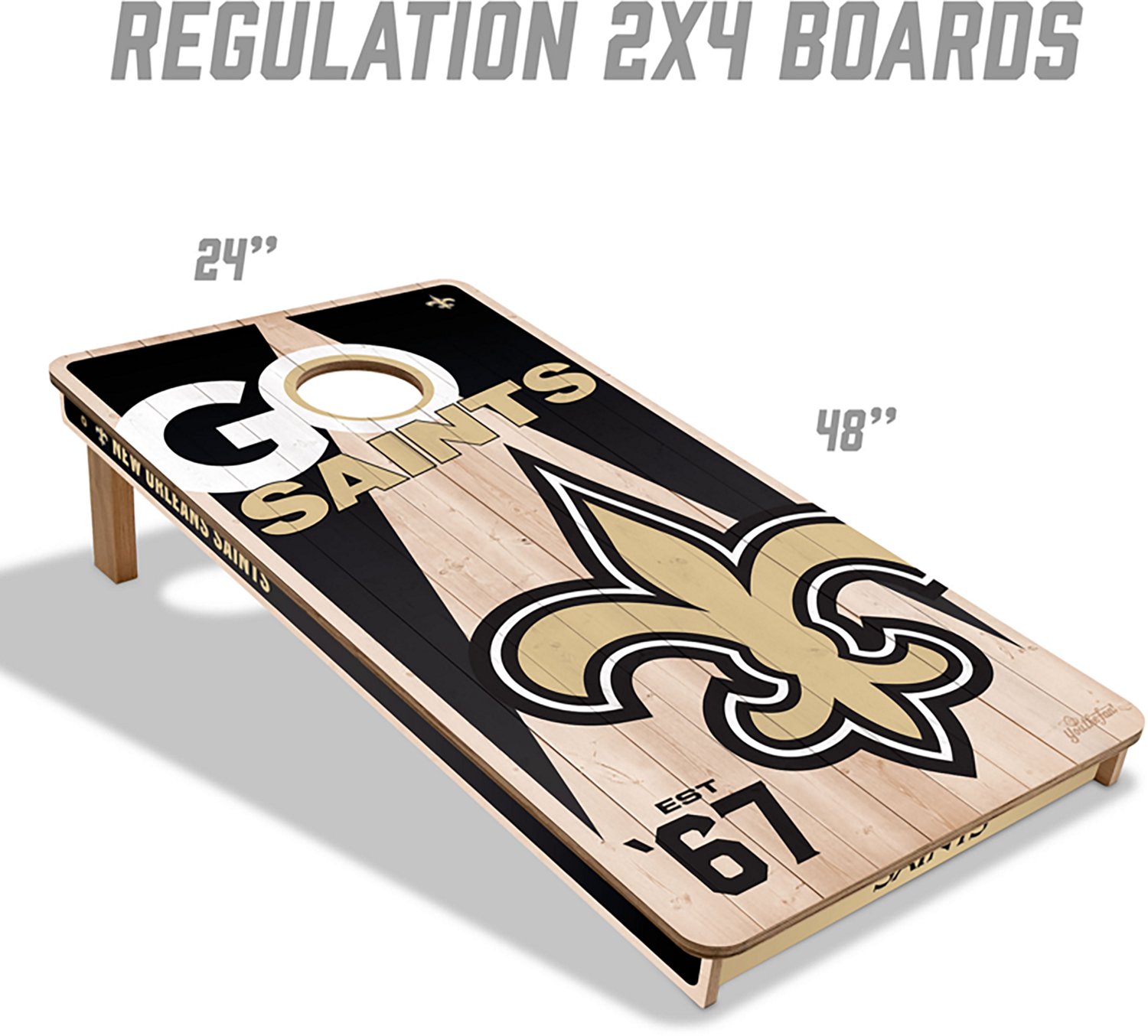 YouTheFan New Orleans Saints 2 ft x 4 ft Solid Wood Cornhole Set - view number 2