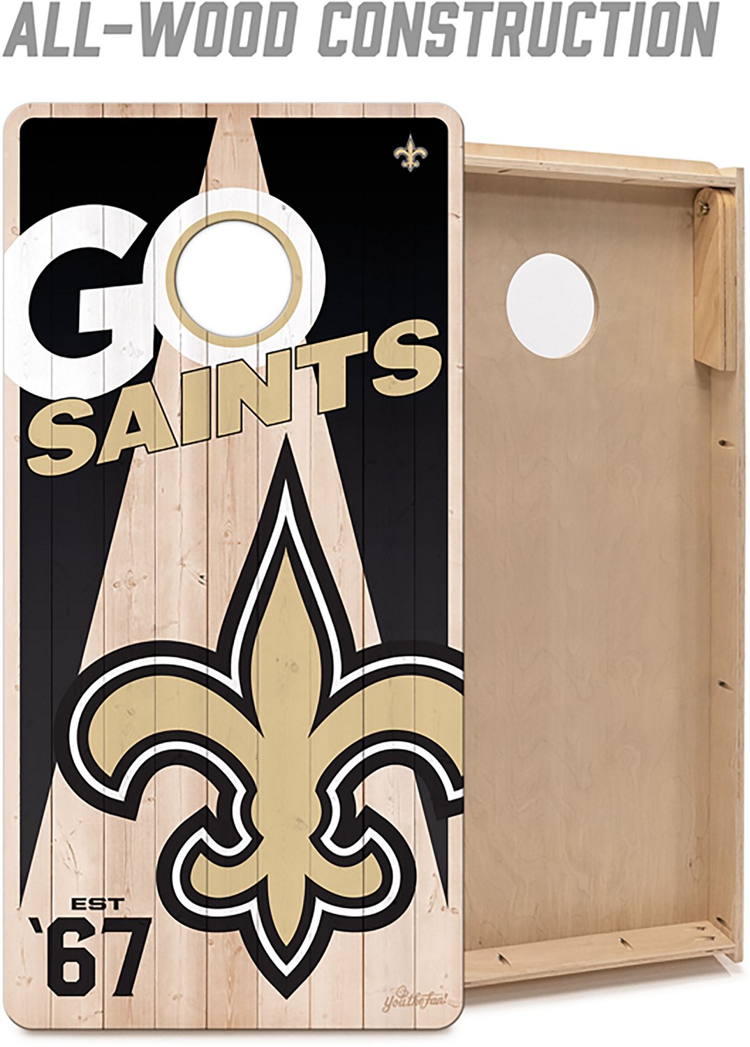 YouTheFan New Orleans Saints 2 ft x 4 ft Solid Wood Cornhole Set - view number 4