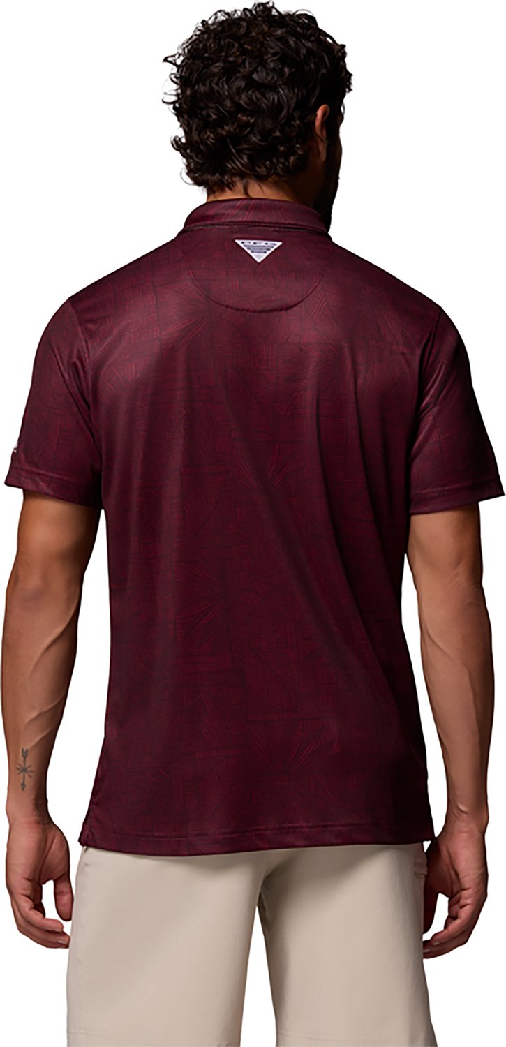 Columbia Sportswear Men’s Texas A&M CLG Stripe Super Terminal Tackle Polo Shirt - view number 3
