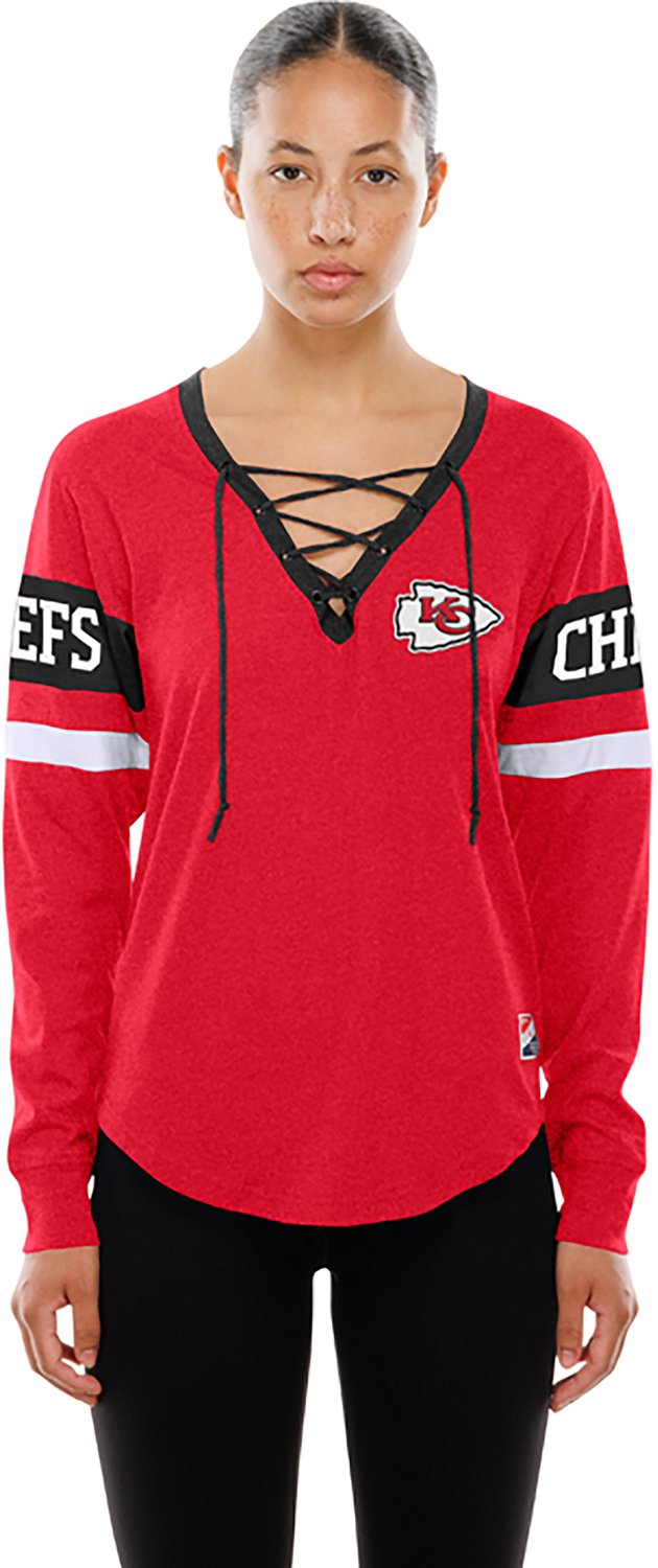 New Era Women's Kansas City Chiefs Lace Up Long Sleeve Graphic T-shirt - view number 3