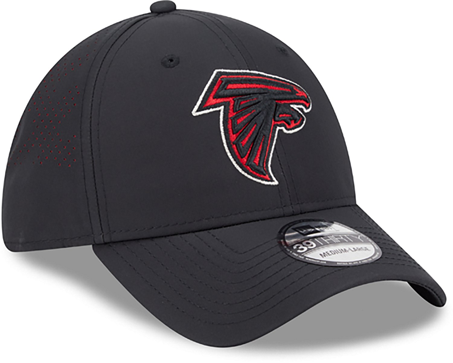 New Era Men's Falcons Night Black 39THIRTY Cap - view number 3