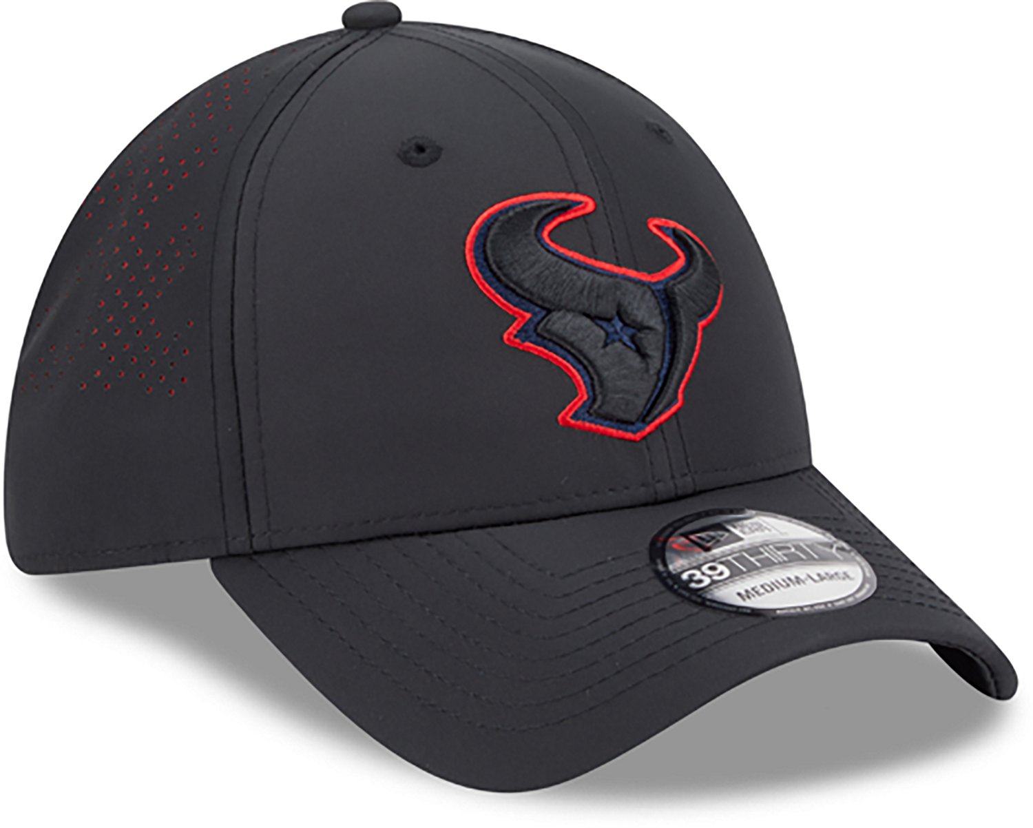 New Era Men's Houston Texans Night Black 39THIRTY Cap  - view number 3