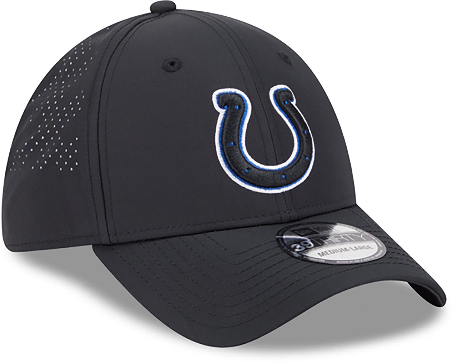 New Era Men's Colts Night Black 39THIRTY Cap - view number 3