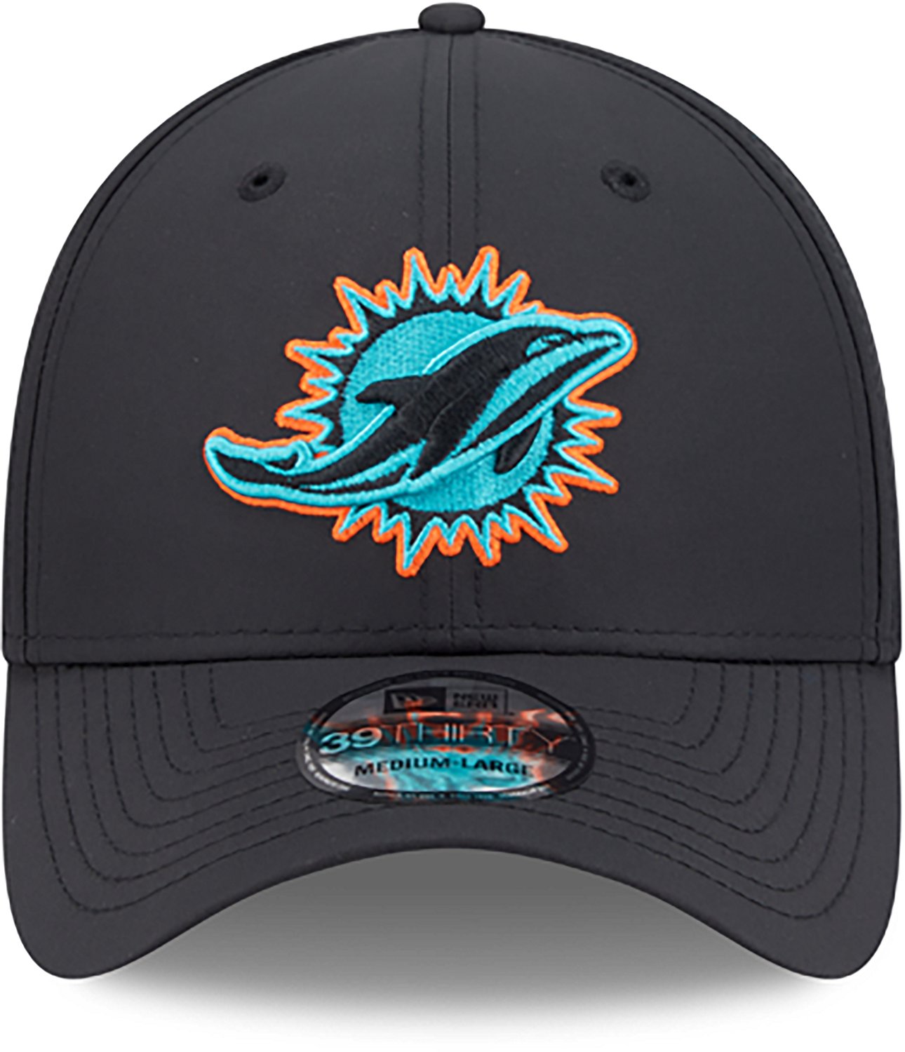 New Era Men's Dolphins Night Black 39THIRTY Cap - view number 2