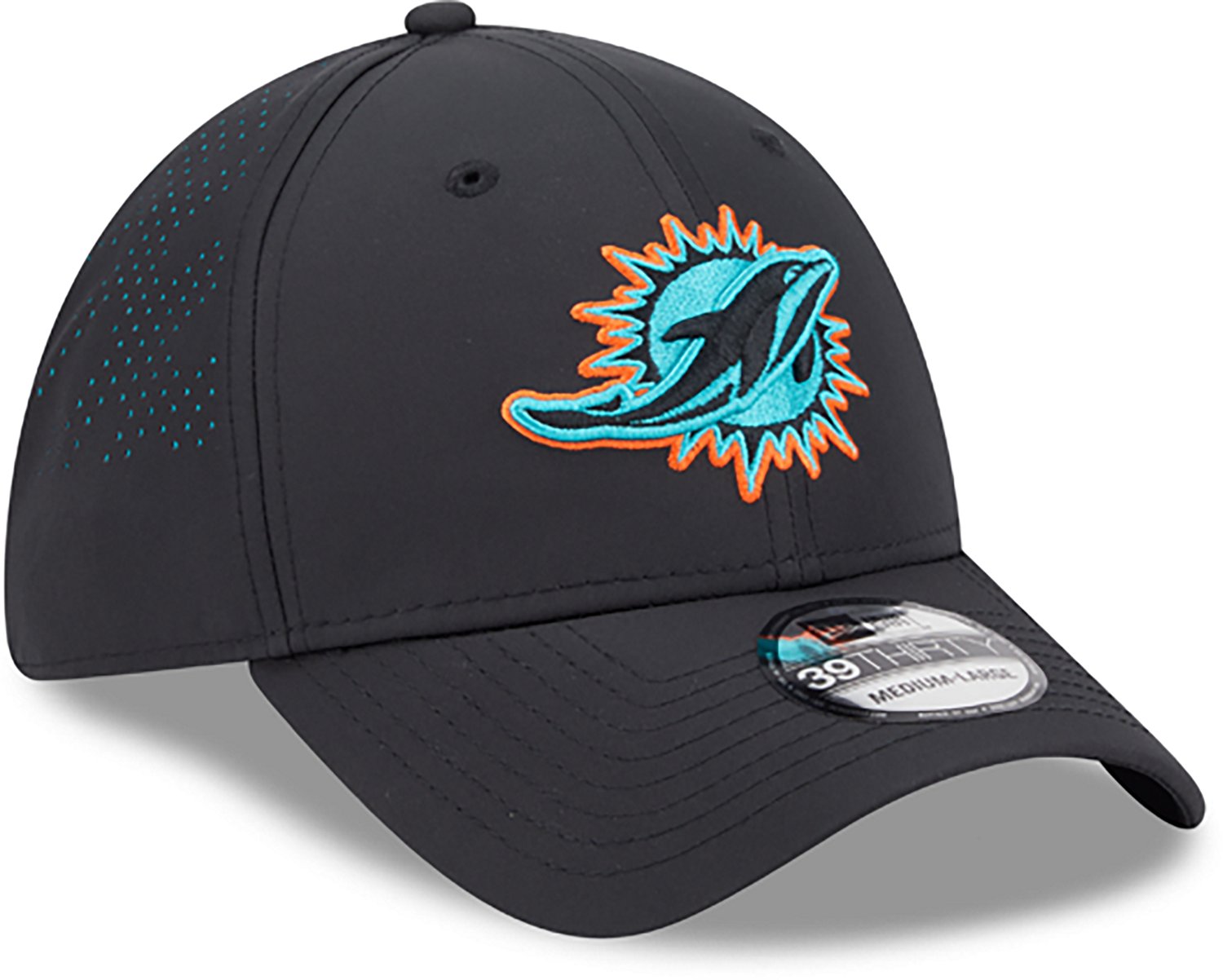 New Era Men's Dolphins Night Black 39THIRTY Cap - view number 3