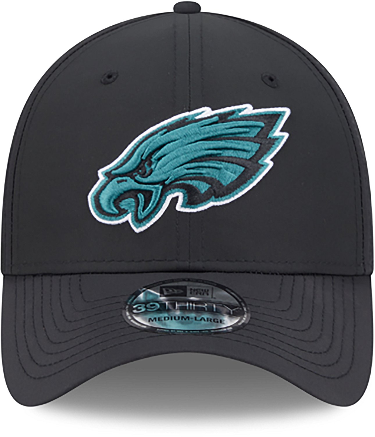 New Era Men's Eagles Night Black 39THIRTY Cap - view number 2