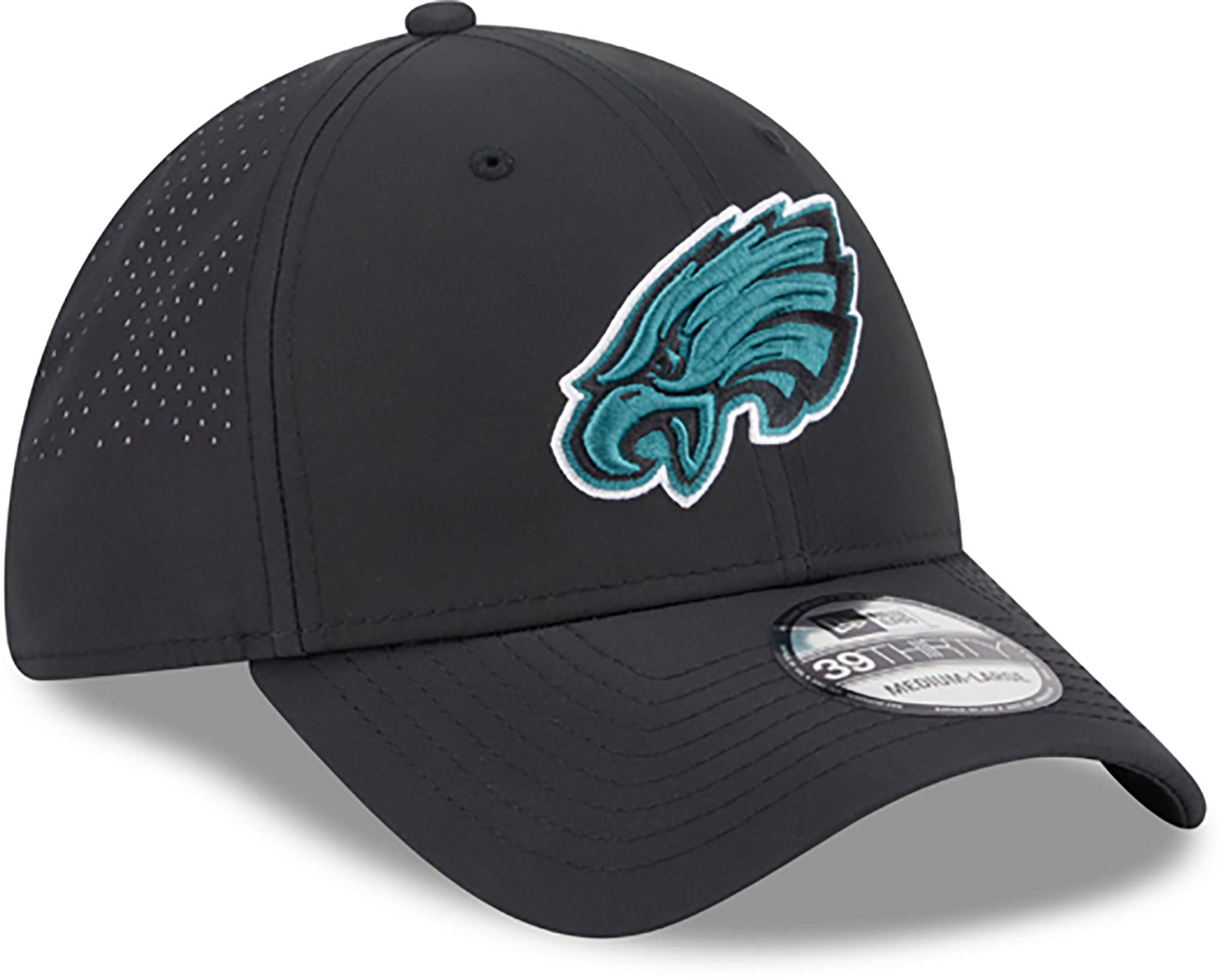 New Era Men's Eagles Night Black 39THIRTY Cap - view number 3