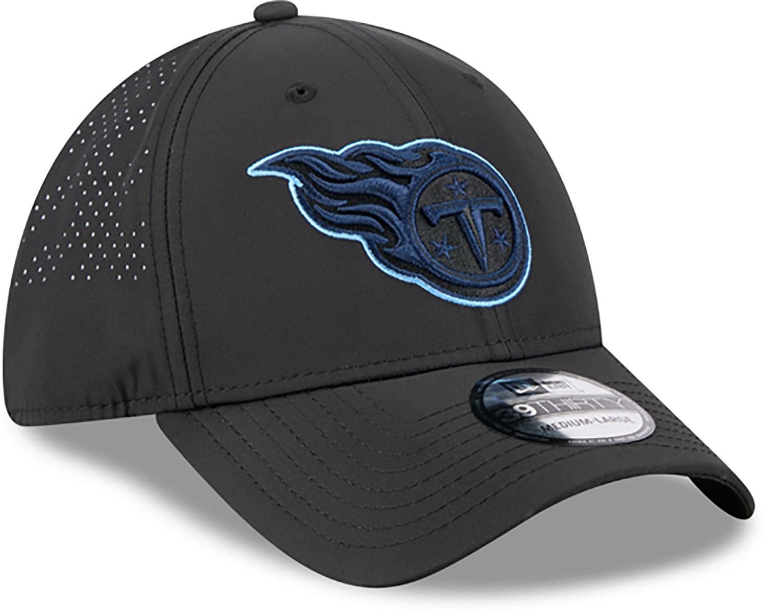 New Era Men's Titans Night Black 39THIRTY Cap - view number 3
