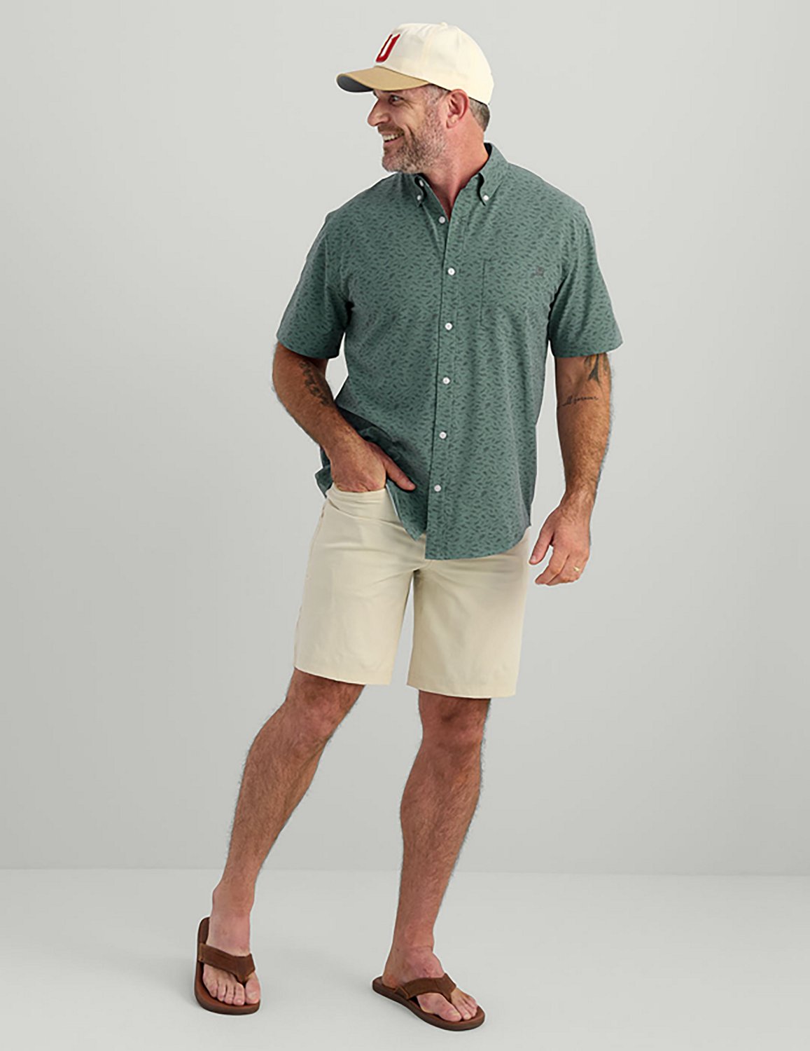 Huk Men's Kona Desert Rose Short Sleeve Shirt - view number 5