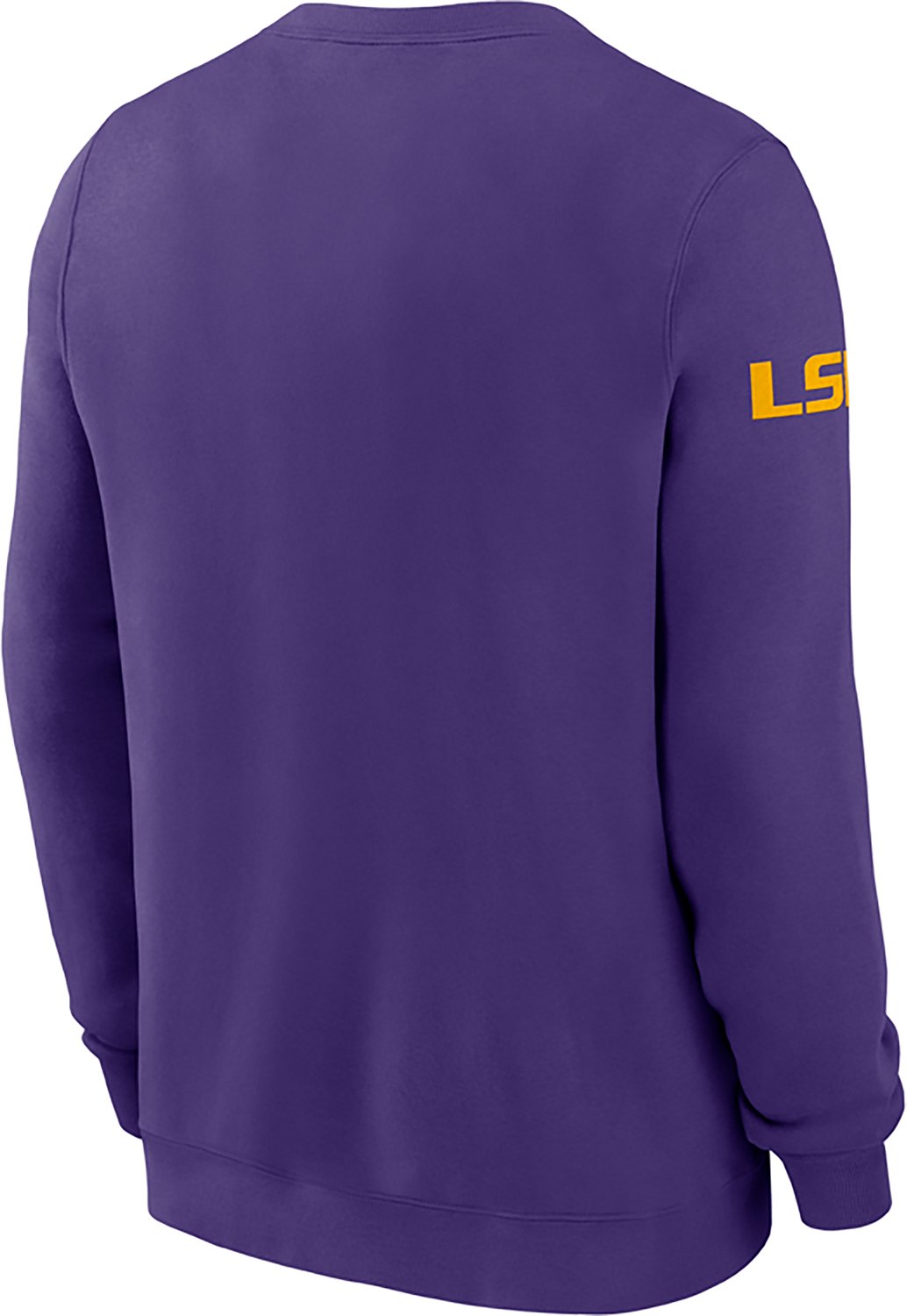 Nike Men's LSU Tigers Block Team Fleece Club Crew Sweatshirt - view number 3