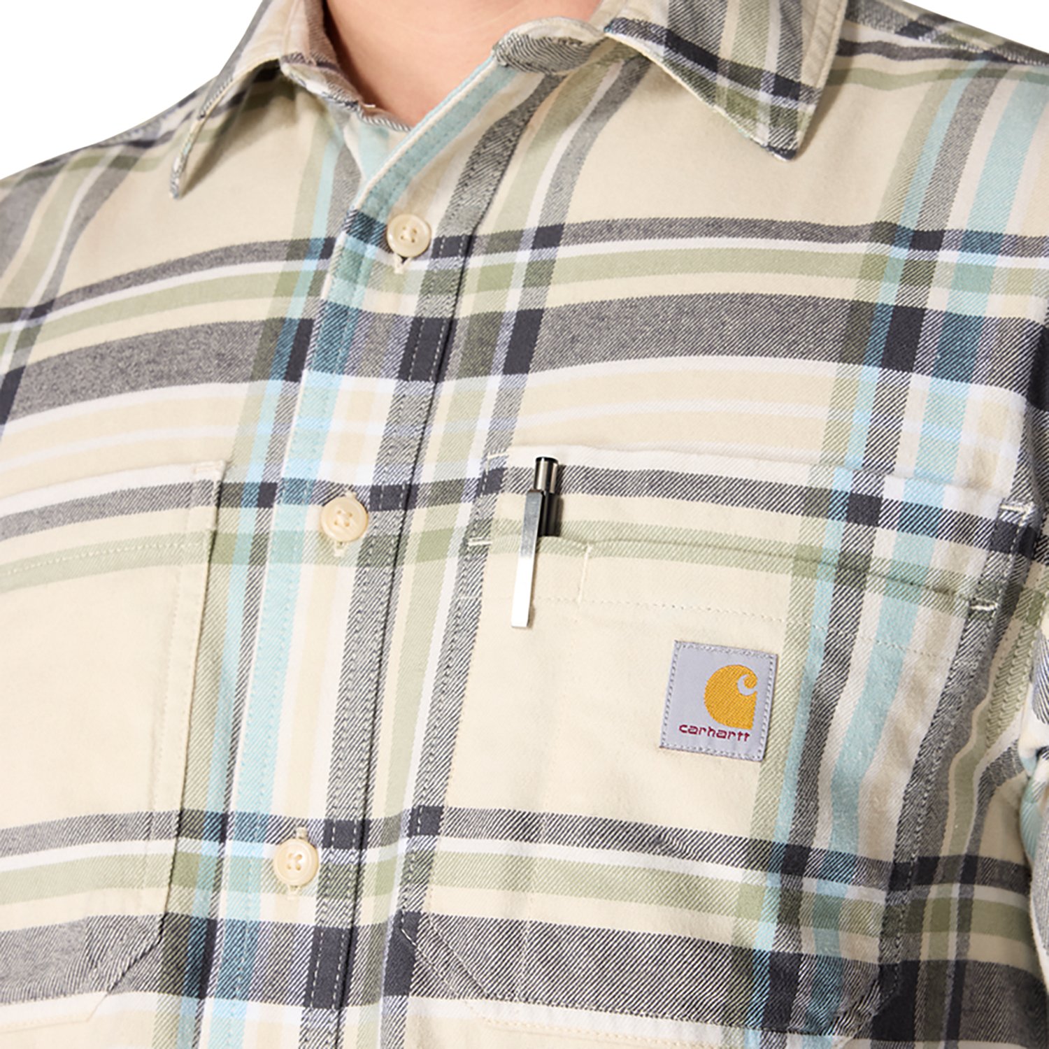 Carhartt Men's Rugged Flex™ Relaxed Fit Midweight Flannel Long-Sleeve Plaid Shirt - view number 3