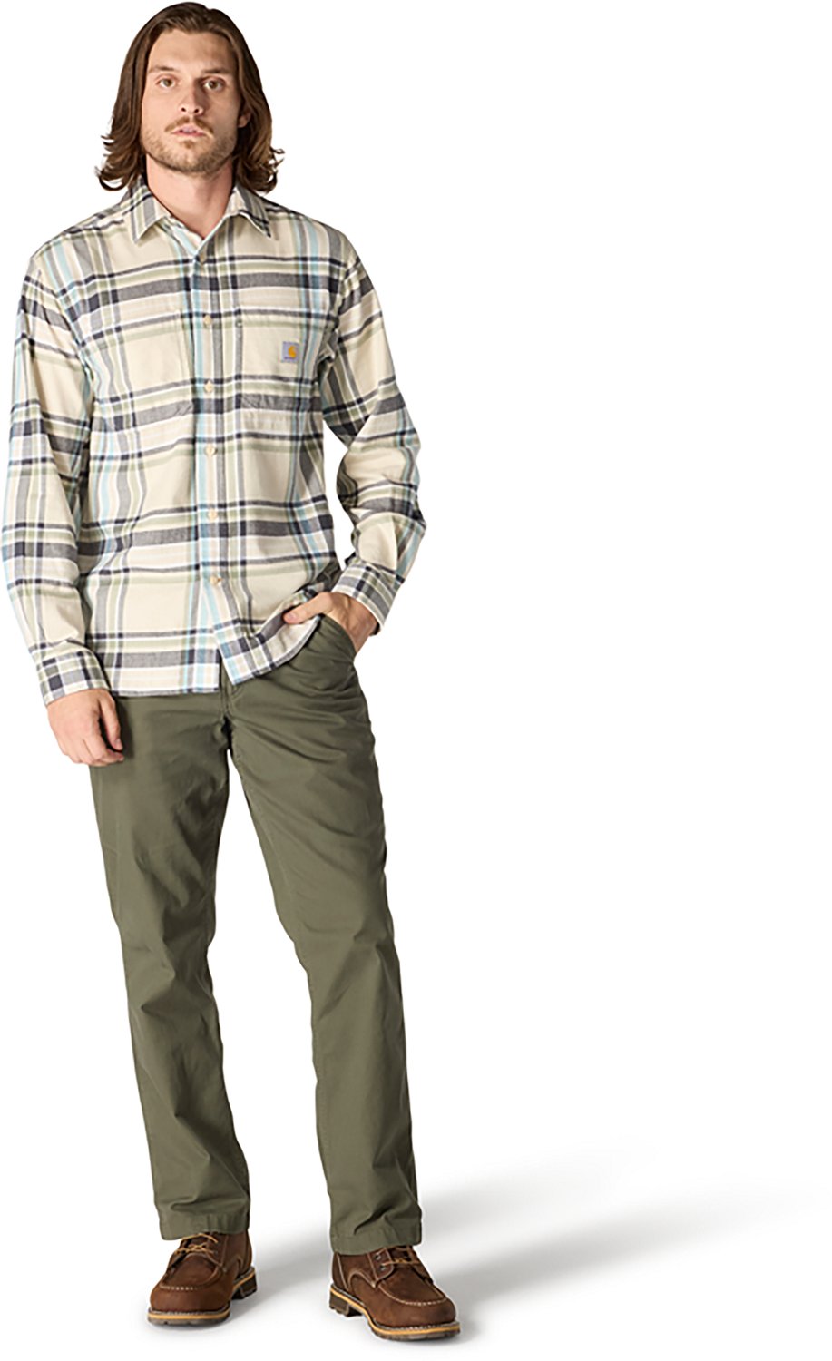 Carhartt Men's Rugged Flex™ Relaxed Fit Midweight Flannel Long-Sleeve Plaid Shirt - view number 6