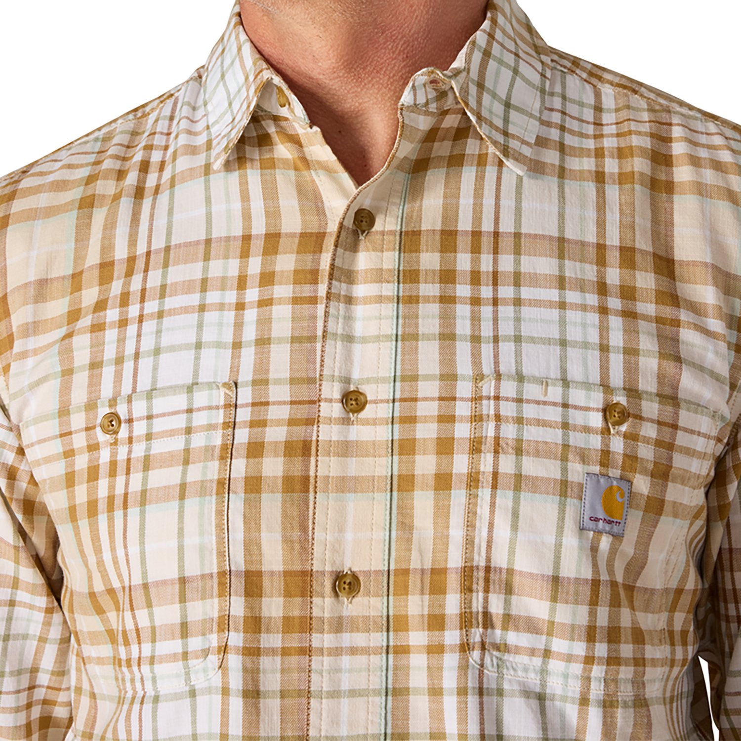 Carhartt Men's Rugged Flex™ Relaxed Fit Lightweight Flannel Long-Sleeve Plaid Shirt - view number 2
