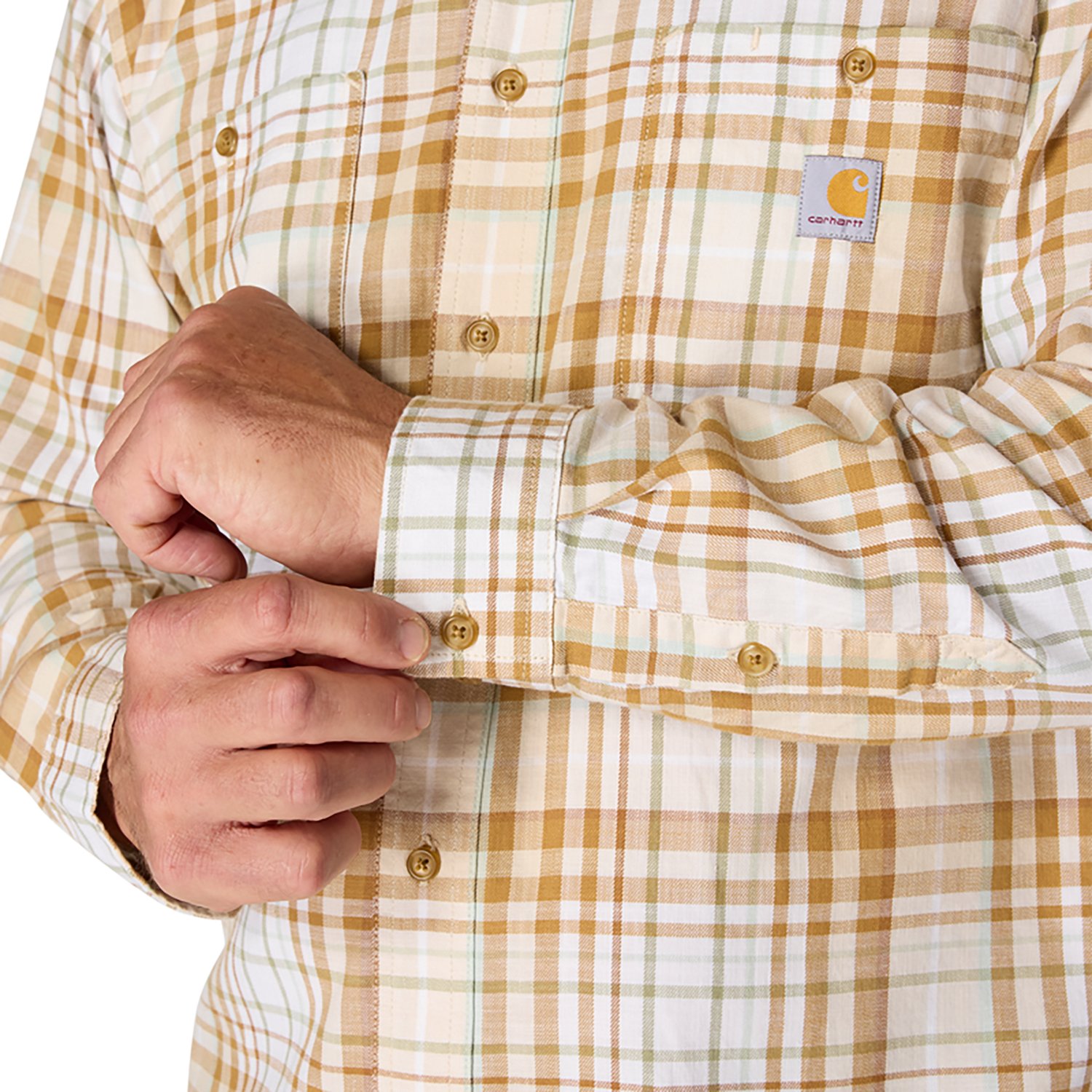 Carhartt Men's Rugged Flex™ Relaxed Fit Lightweight Flannel Long-Sleeve Plaid Shirt - view number 3