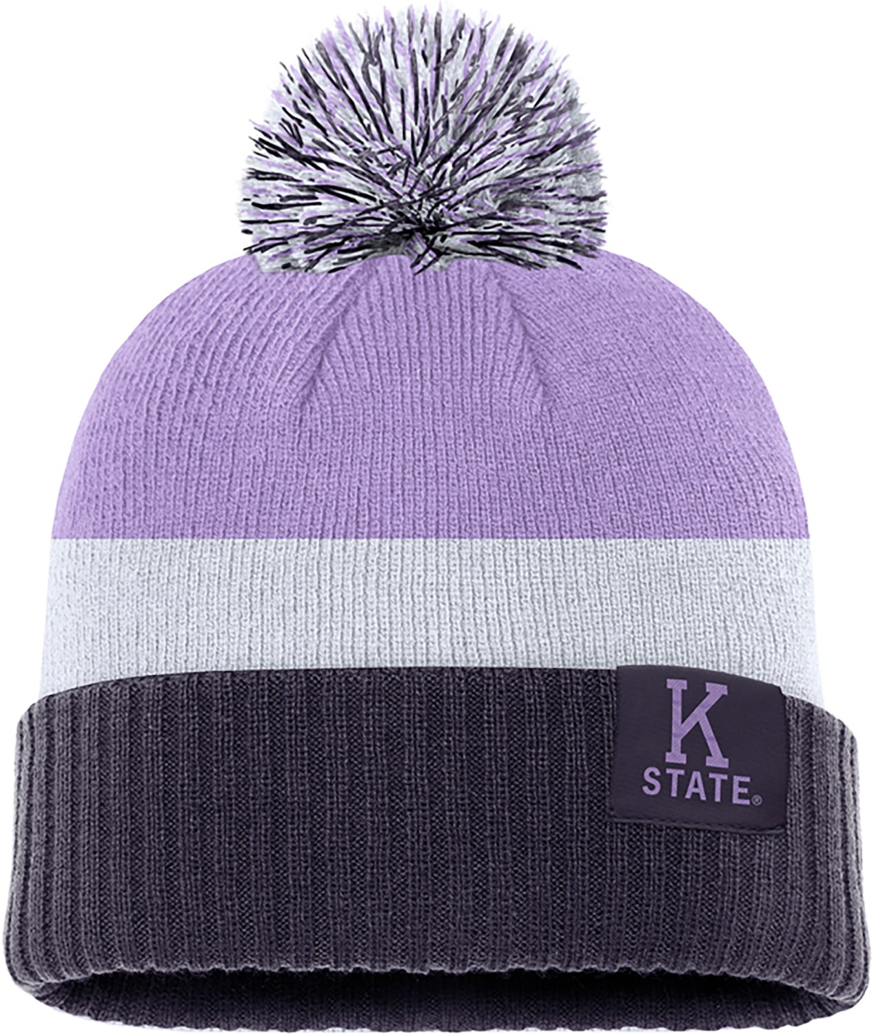 Nike Adults' Kansas State University Wildcats Lavender Club Stripe Beanie