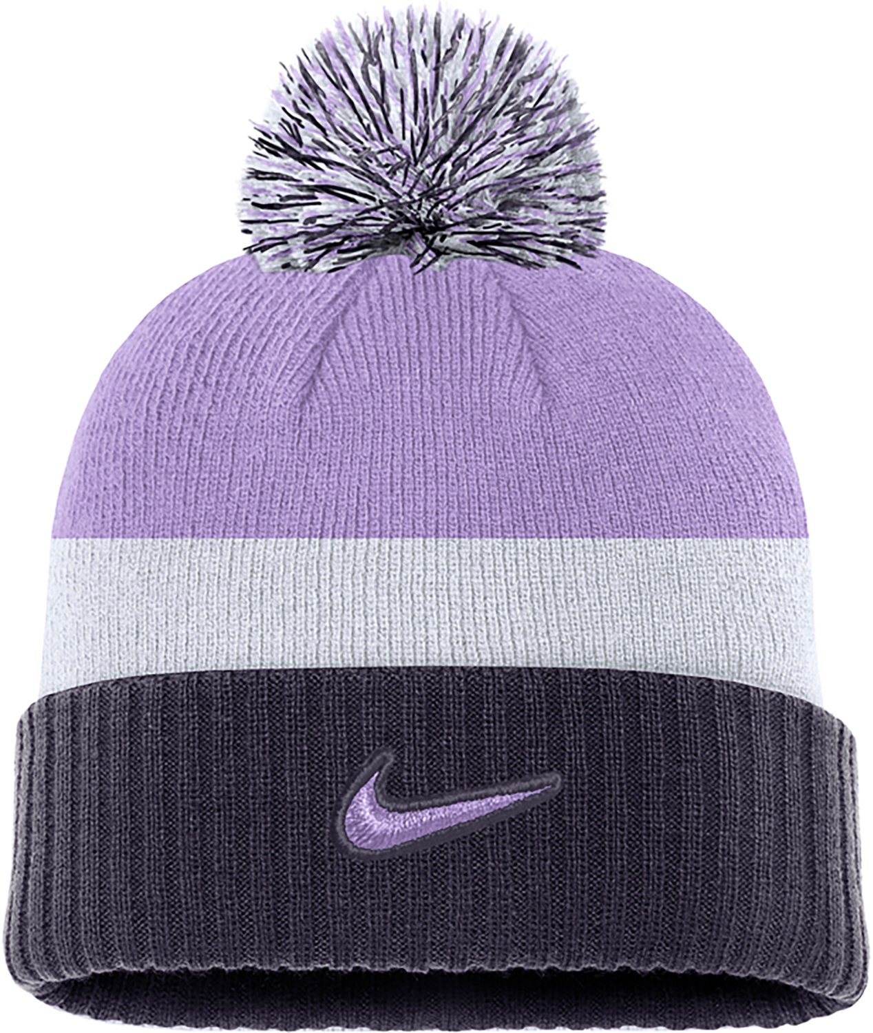 Nike Adults' Kansas State University Wildcats Lavender Club Stripe Beanie - view number 2