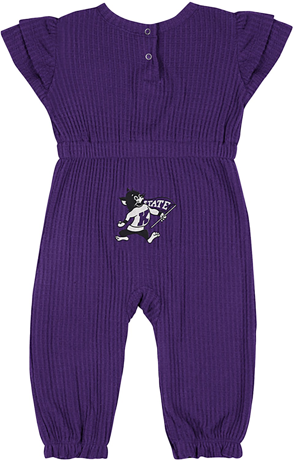 Colosseum Athletics Infants' Kansas State Beautopia Waffle Short Sleeve Romper - view number 2