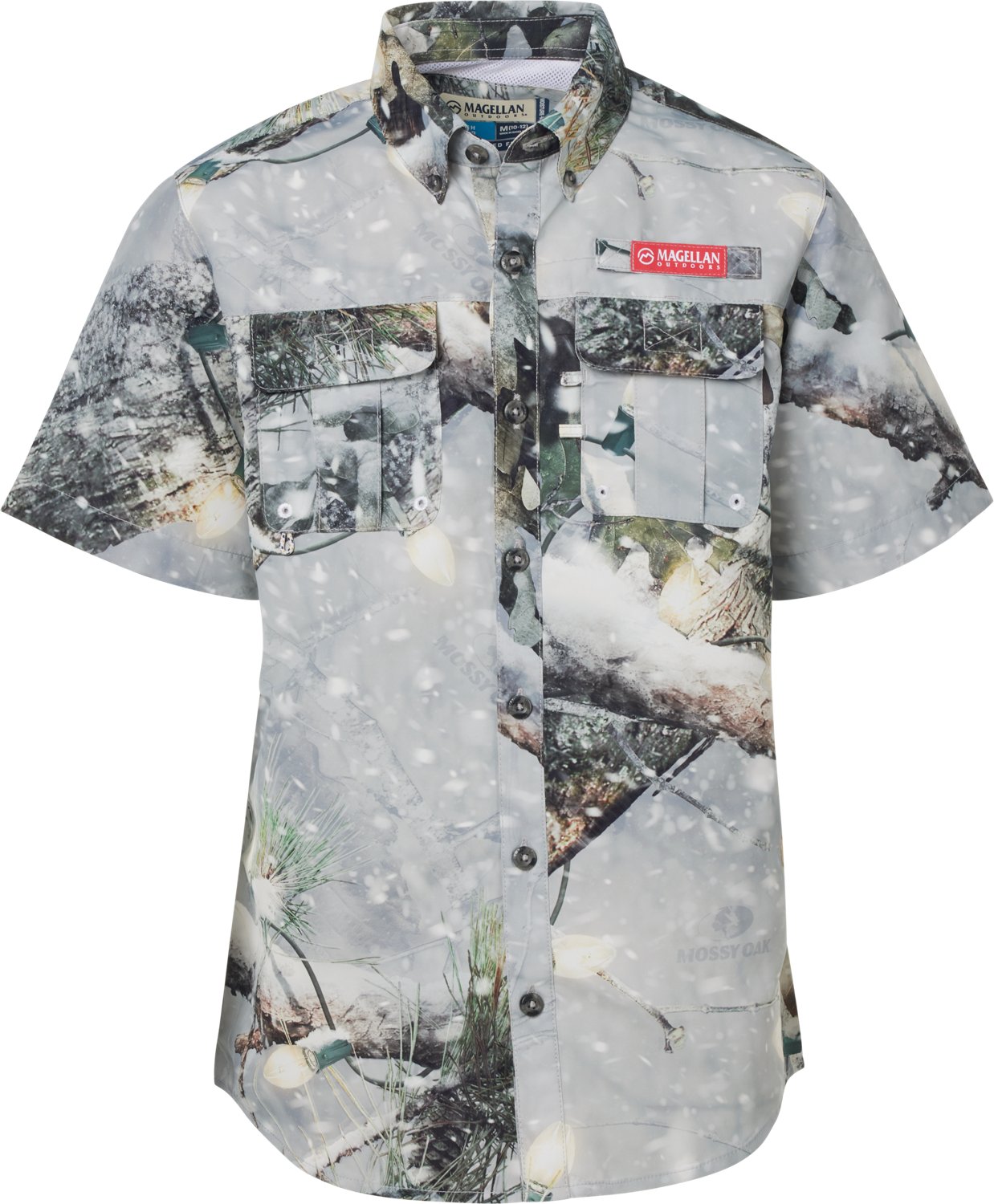 Magellan Outdoors Boys' Laguna Madre Holiday Mossy Oak Break-Up Country Snowdrift 2.0 Fishing Shirt - view number 2