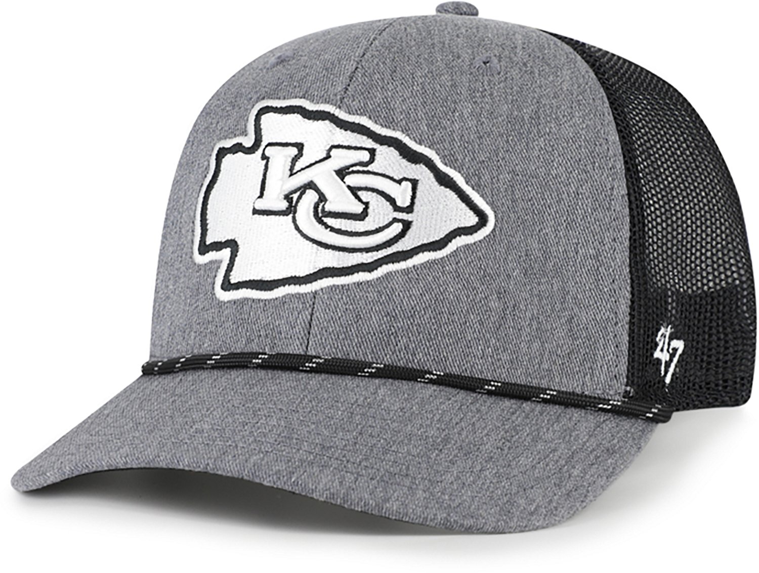 47 Brands Adults' Kansas City Chiefs Carbon Strap Rope Trucker Cap