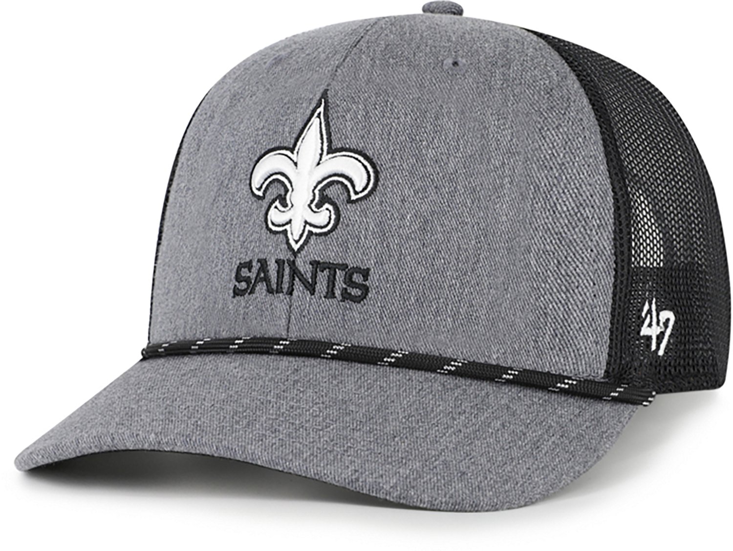 47 Brands Adults' New Orleans Saints Carbon Strap Rope Trucker Cap