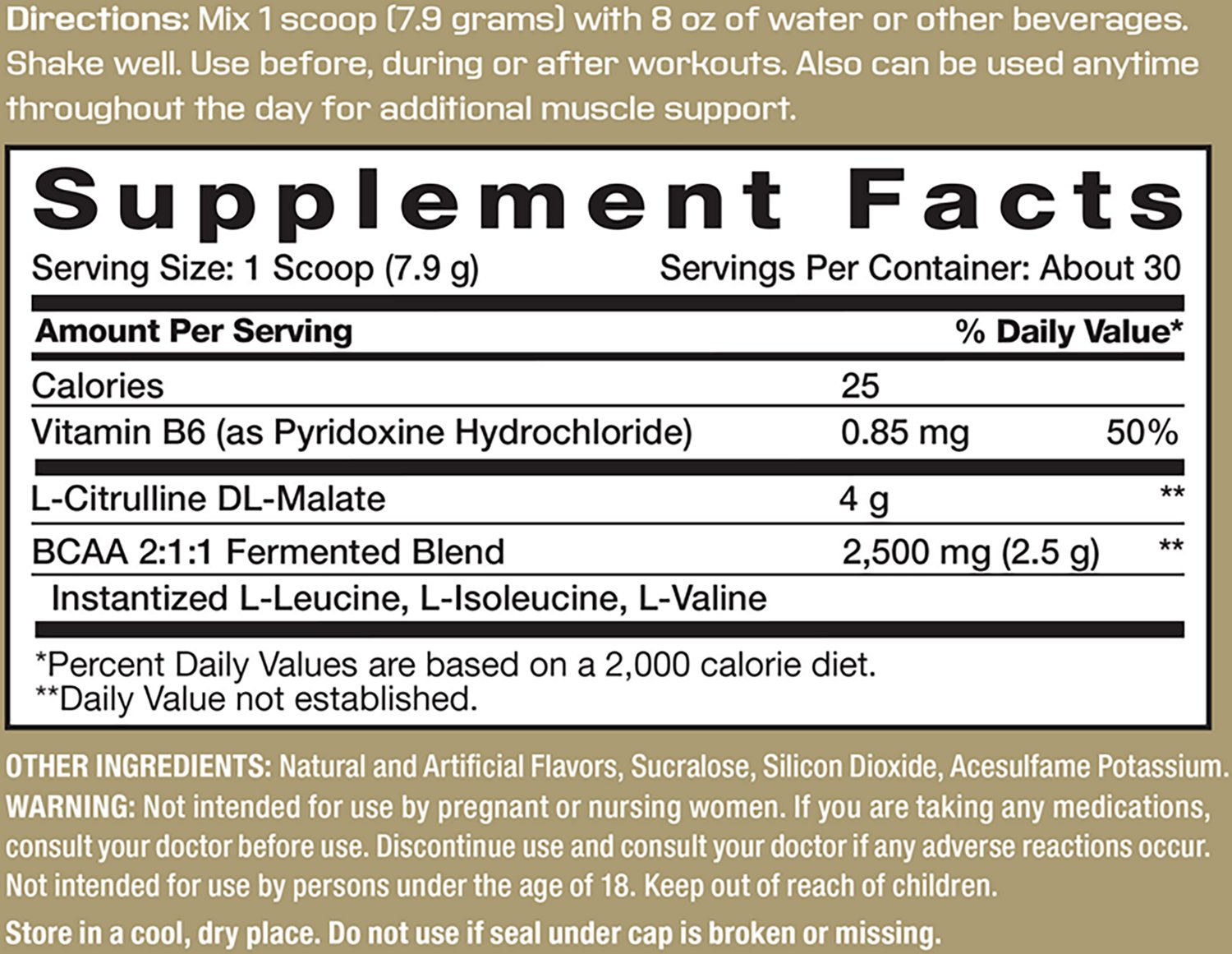 Vitamin World Precision Engineered BCAA + Citrulline Dietary Supplement