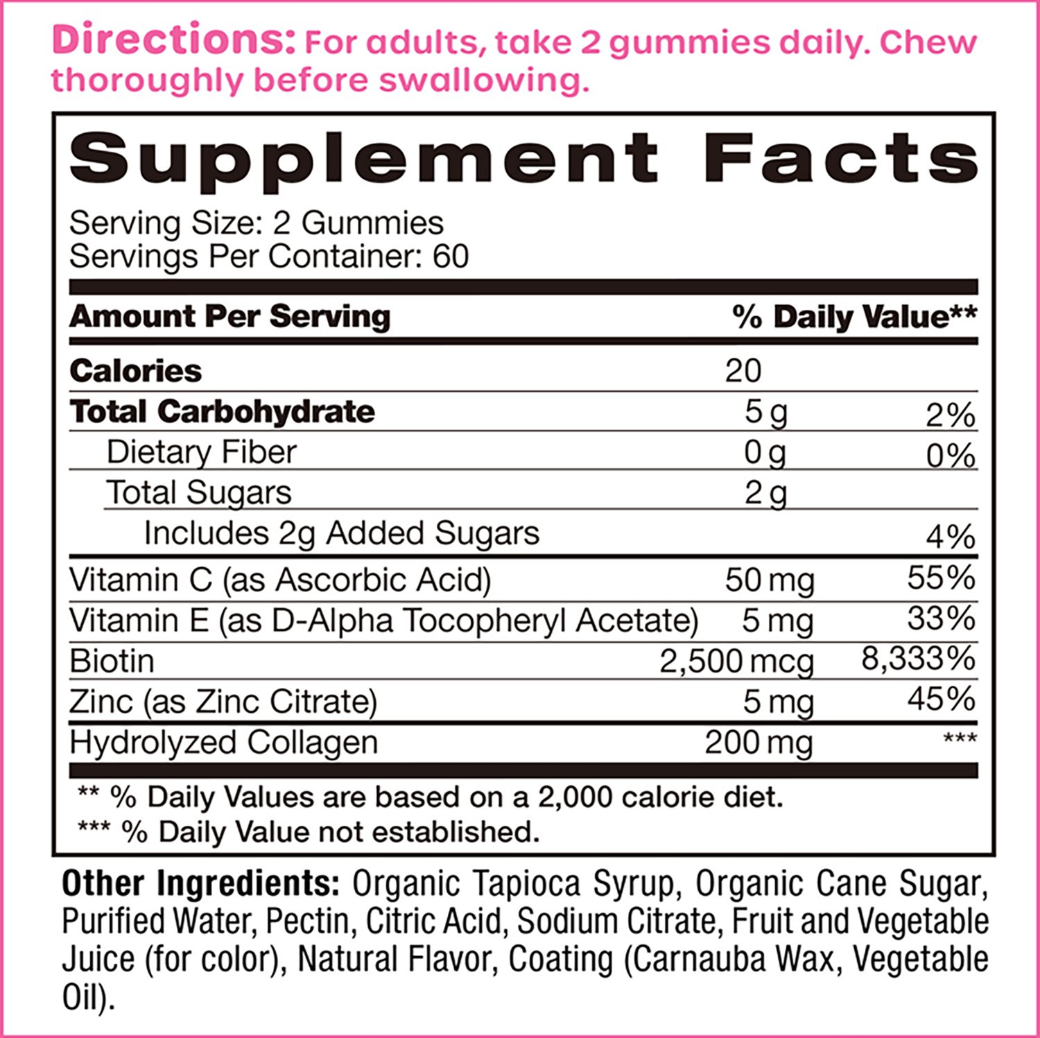 Vitamin World Hair, Skin & Nail Gummies with Biotin & Collagen