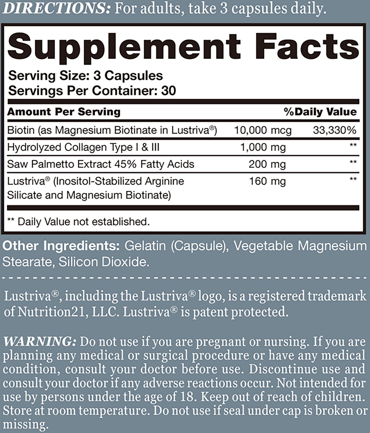 Vitamin World Hair Growth Complex with Lustriva - view number 2