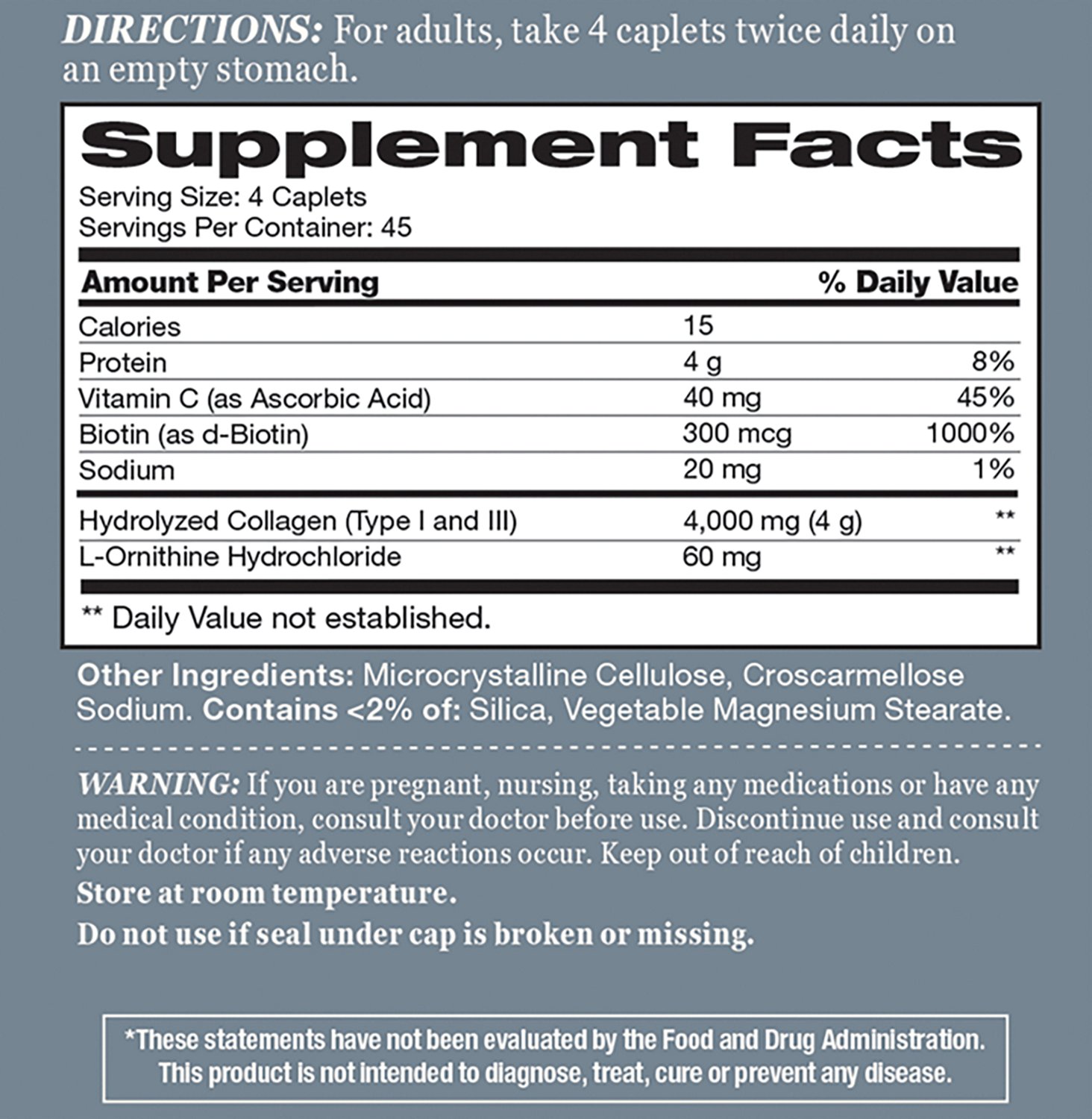 Vitamin World 4000mg Hydrolyzed Collagen Caplets - view number 3