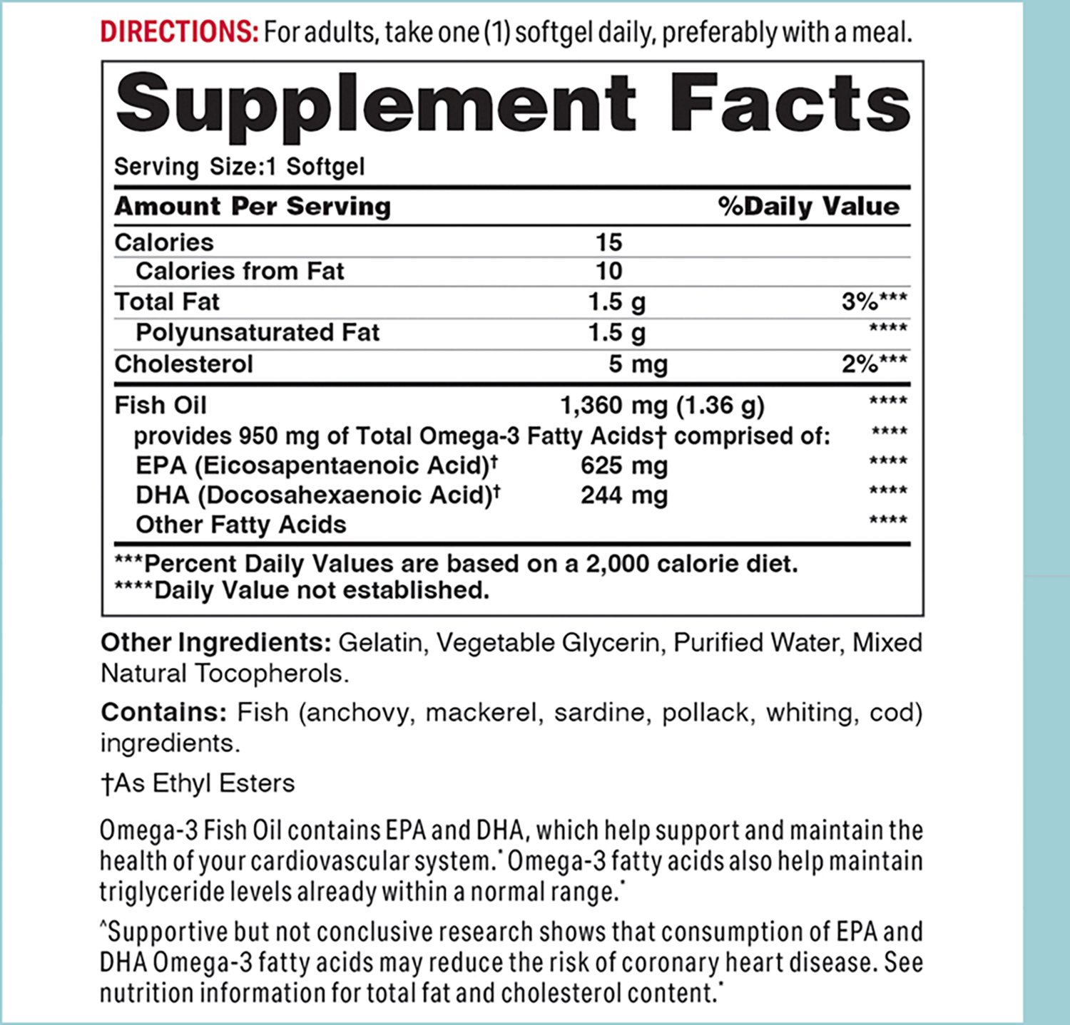 Vitamin World 1360mg Triple Strength Omega-3 Fish Oil Softgels - view number 2