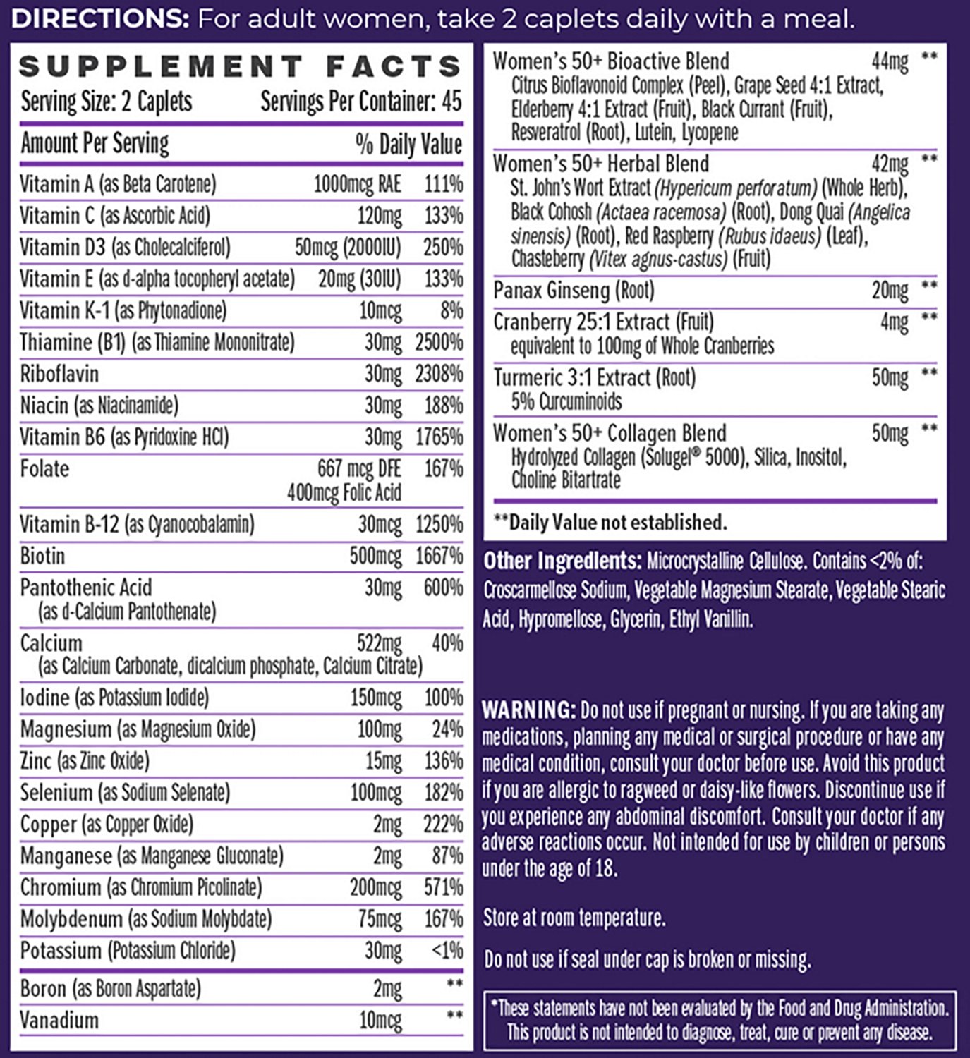 Vitamin World ULTRA 360 Women's 50+ Multivitamin Caplets - view number 2