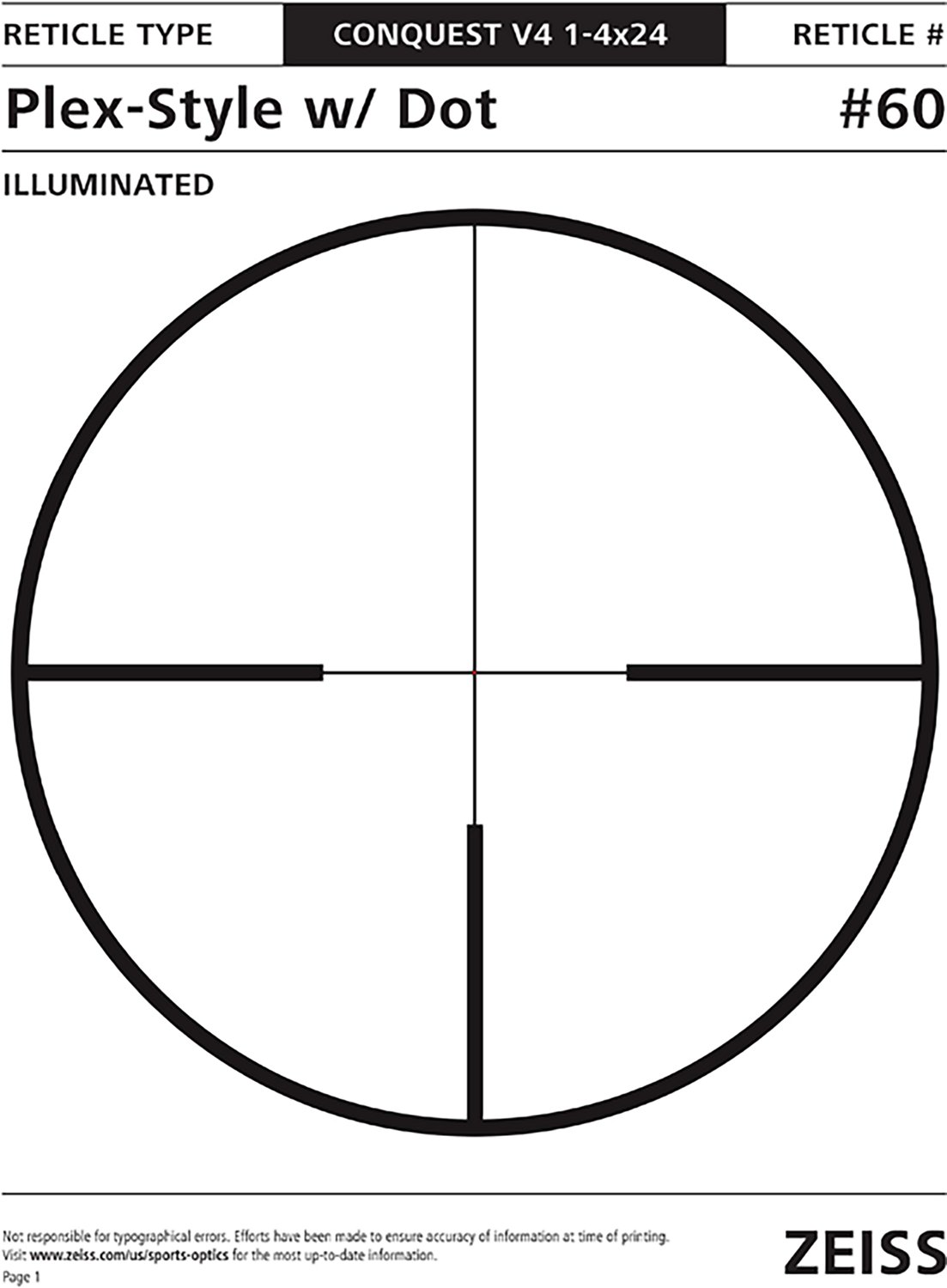 Zeiss V8 NA 2.8-20 x 56 mm Riflescope with Illuminated Plex Reticle                                                              - view number 6