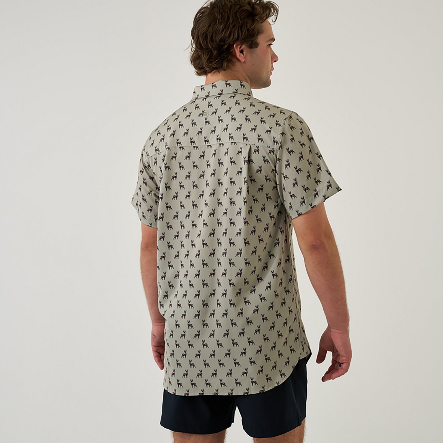 BURLEBO Men's Performance Button-Up Short Sleeve Shirt                                                                           - view number 2