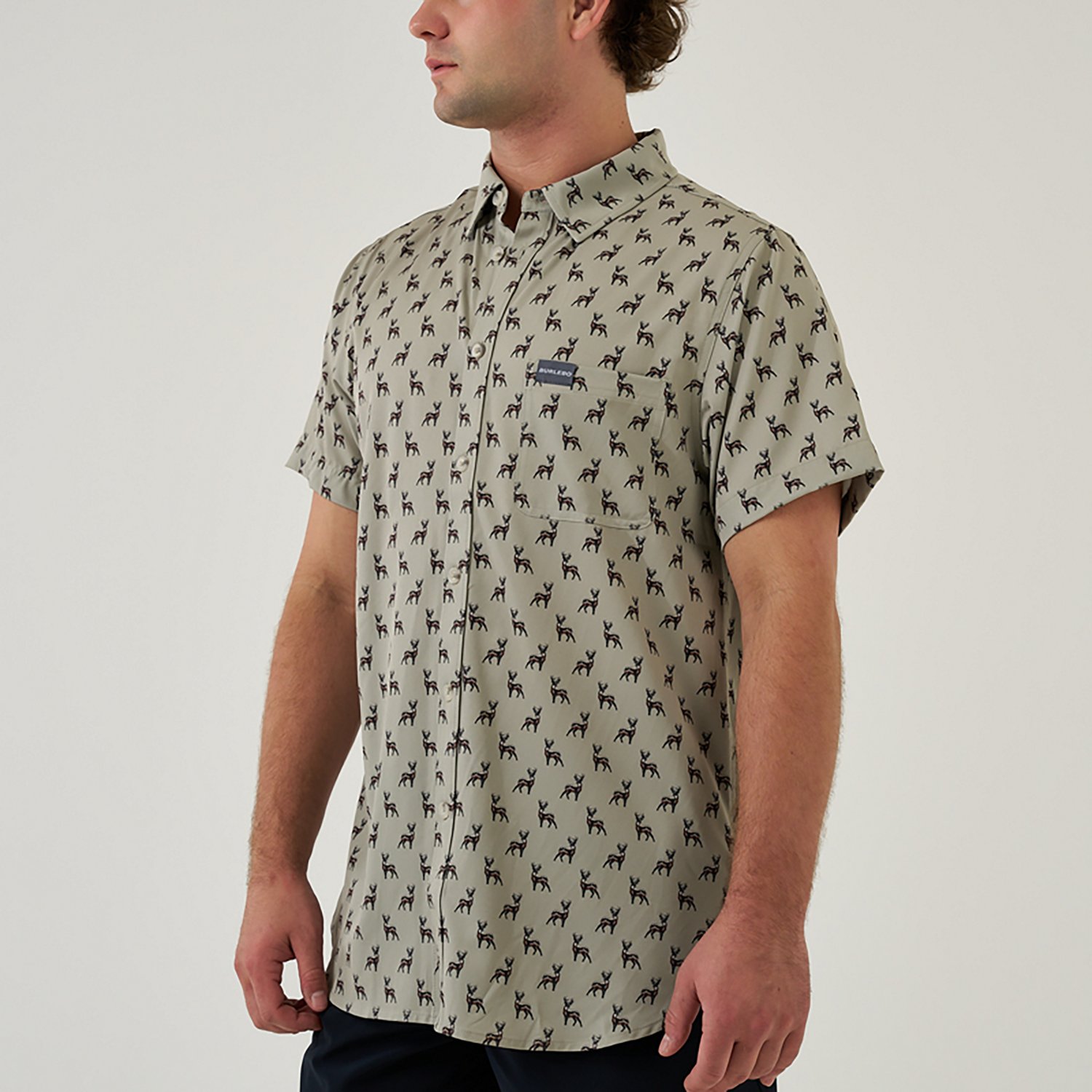 BURLEBO Men's Performance Button-Up Short Sleeve Shirt                                                                           - view number 5