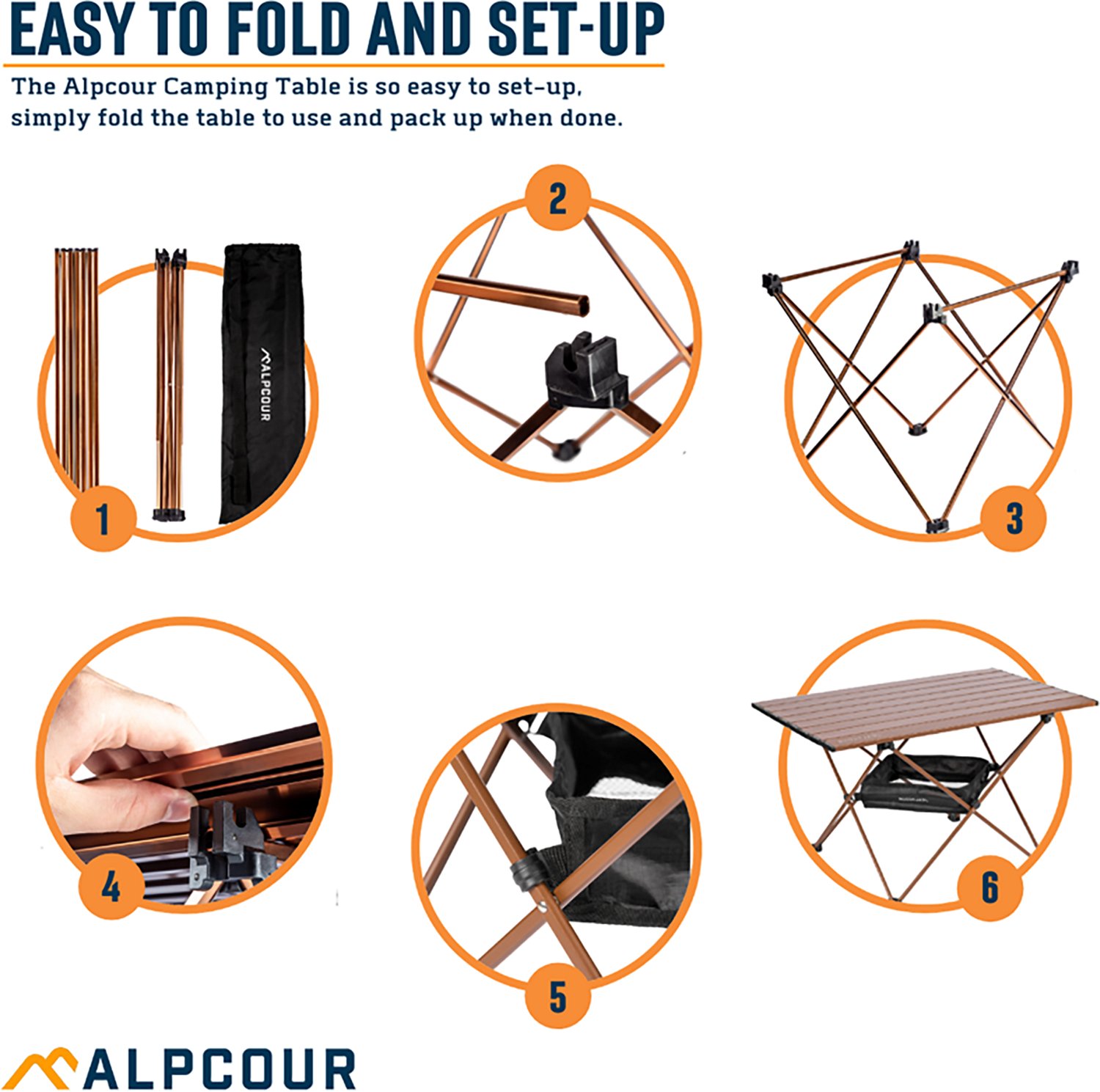 Alpcour Medium Camping Folding Table - view number 5