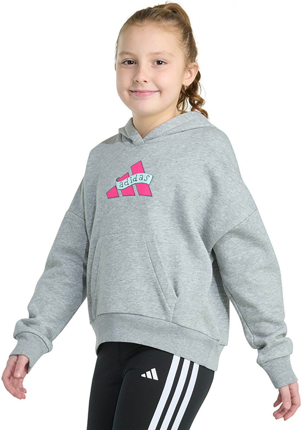 adidas Girls' Multi Graphic Long Sleeve Pullover Hoodie - view number 2