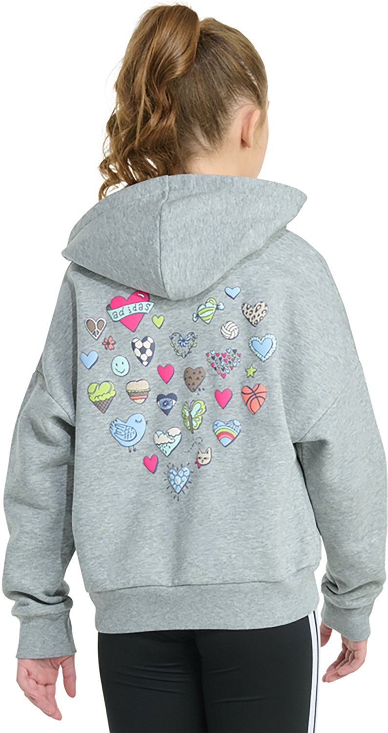 adidas Girls' Multi Graphic Long Sleeve Pullover Hoodie - view number 4